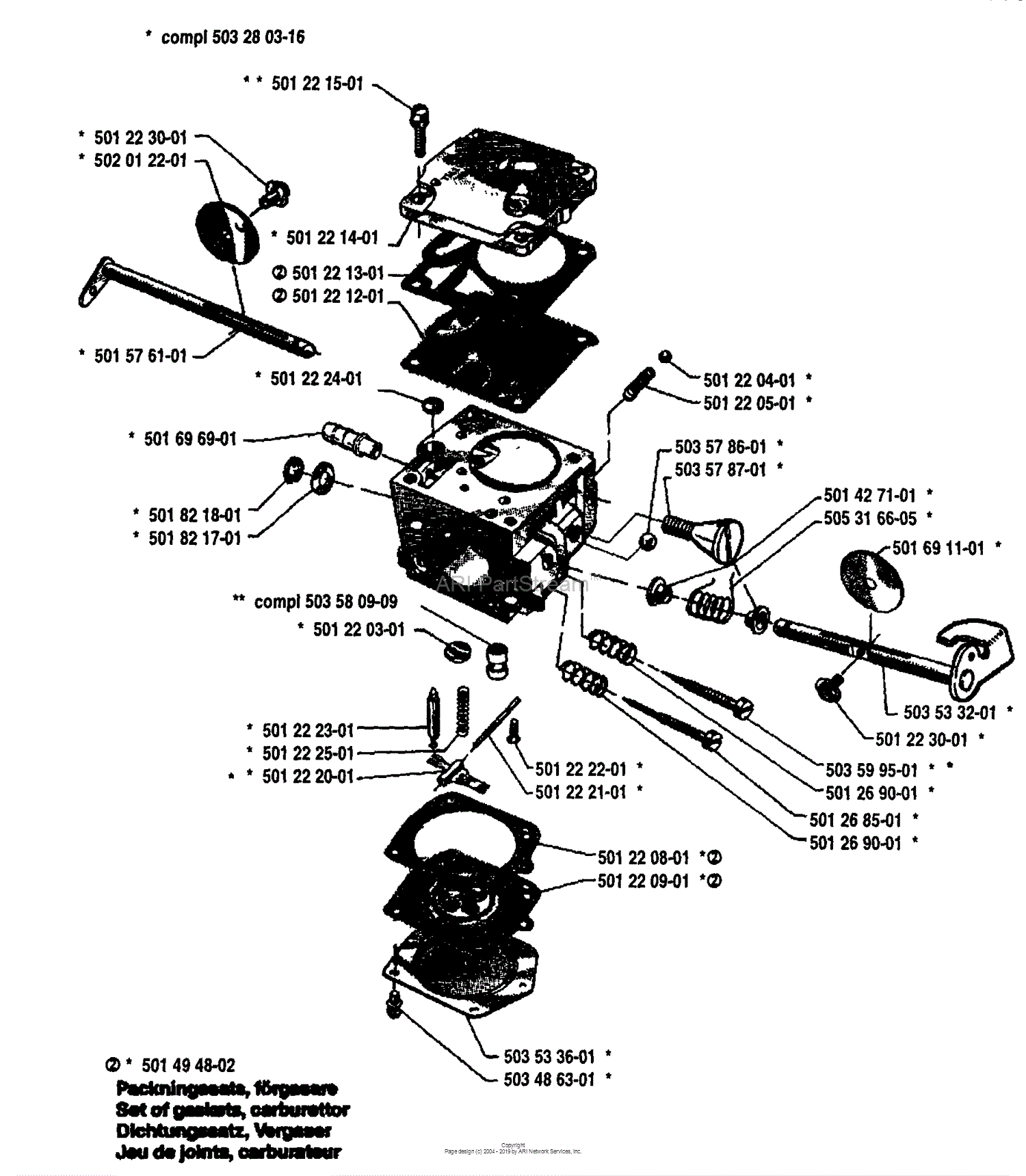 Husqvarna 272 (1993-01) Parts Diagram for Carburetor Parts