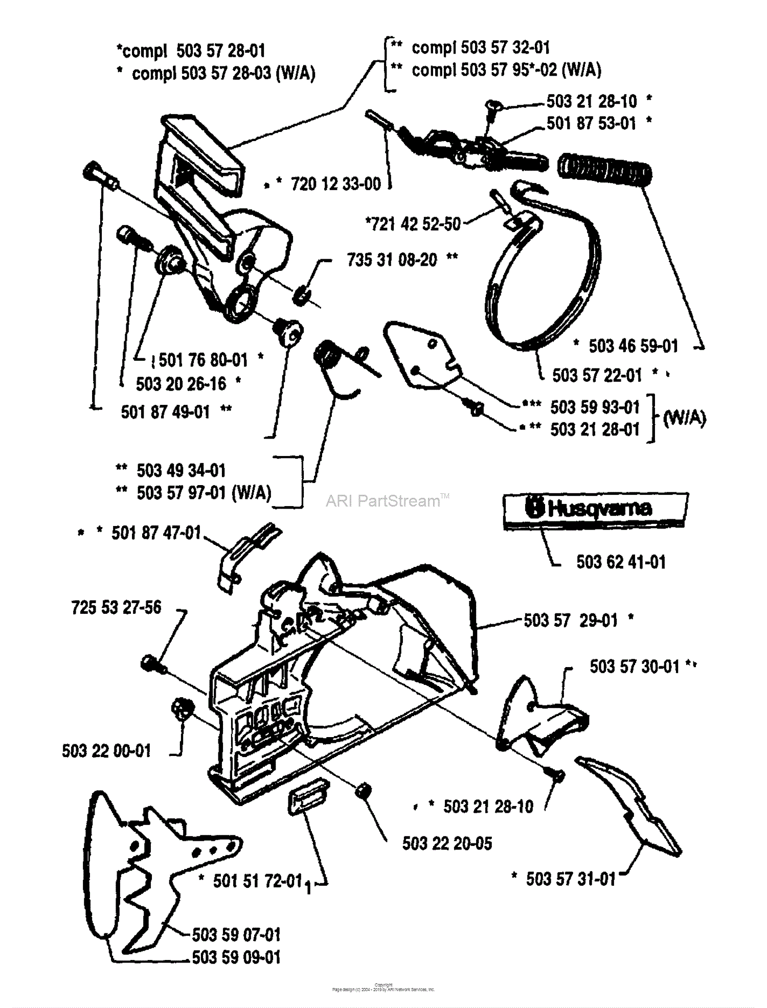 Husqvarna 272 (1993-01) Parts Diagram for Chain Brake Assembly