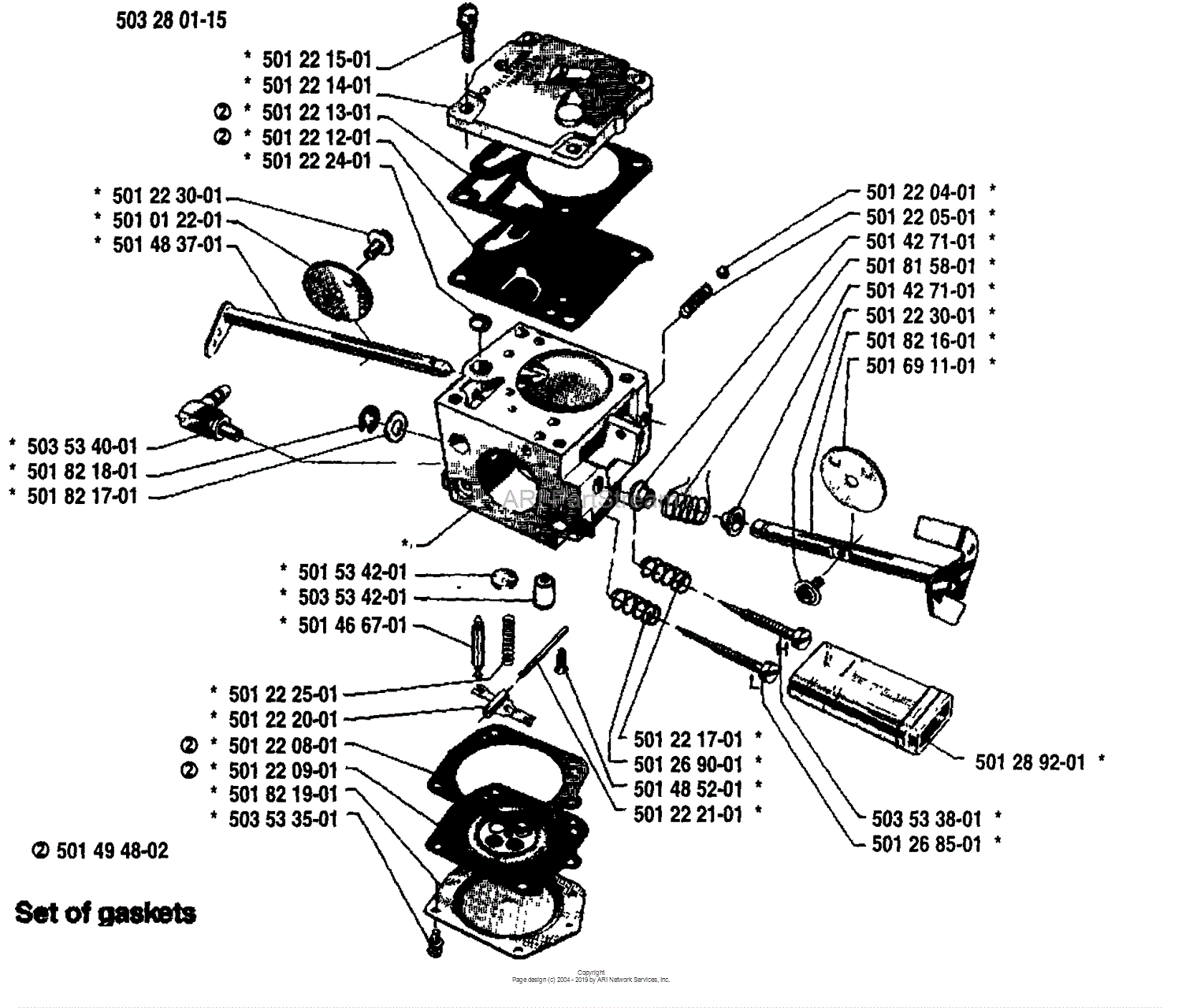 Husqvarna 298 (1987-06) Parts Diagram for Carburetor Parts