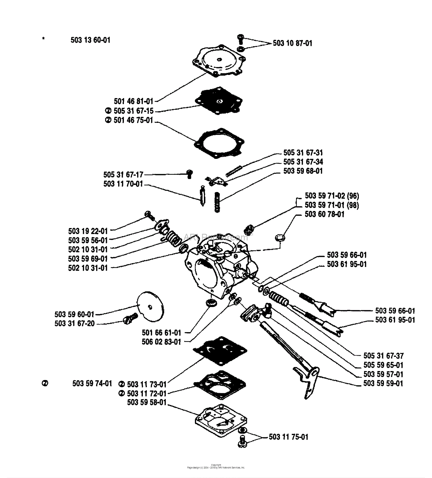 Husqvarna 3120 (1990-01) Parts Diagram for Carburetor Parts