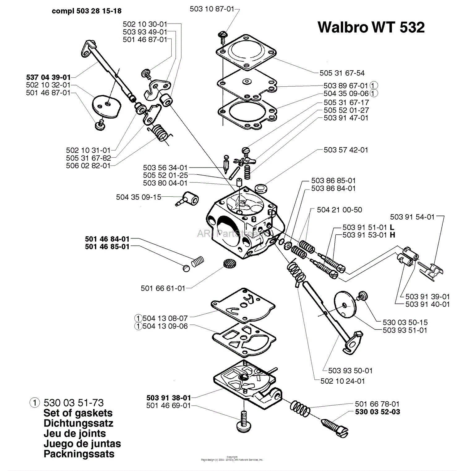 Husqvarna 335 XPT (1999-03) Parts Diagram for Carburetor Parts