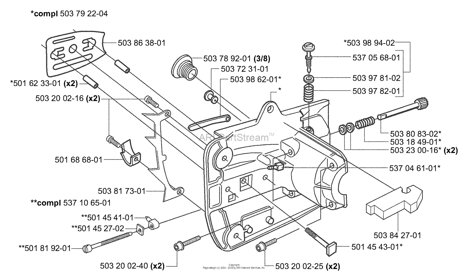 Husqvarna 338 XPT (2004-01) Parts Diagram for Crankcase & Oil Pump