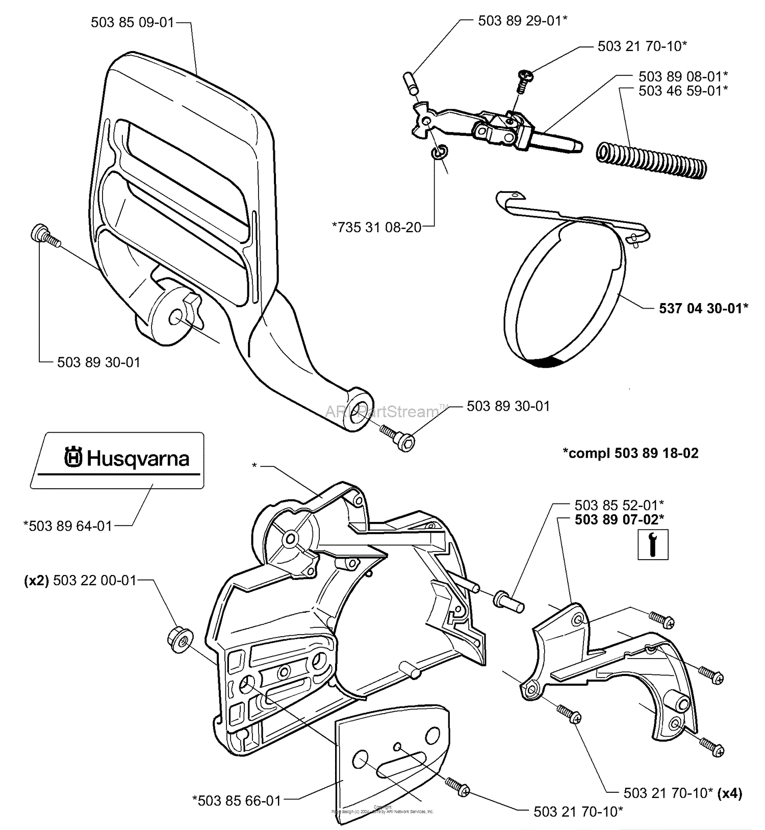 Husqvarna 345 EPA (199909) Parts Diagram for Chainbrake Assembly