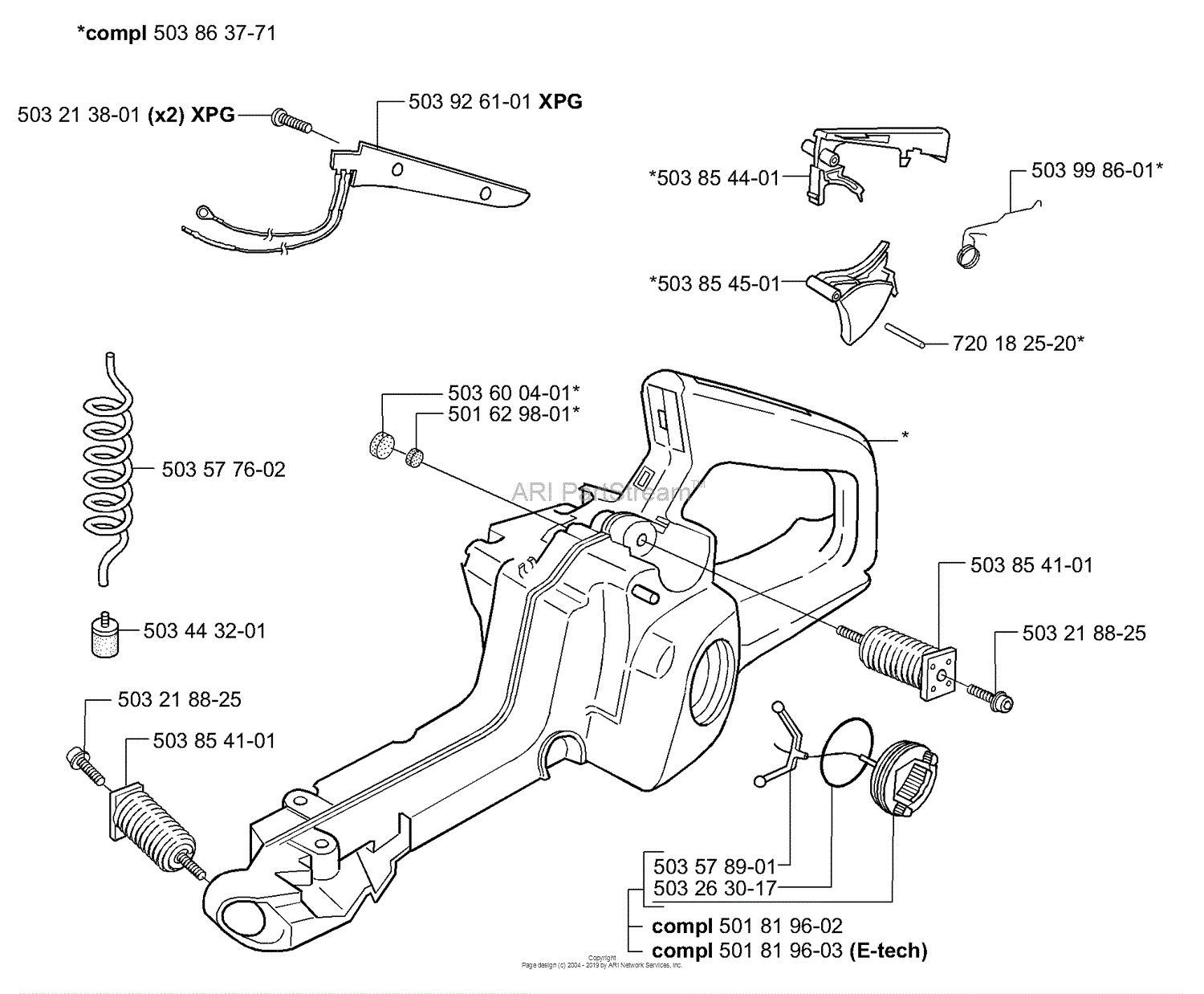 Husqvarna 346 XP (2003-06) Parts Diagram for Tank / Handle