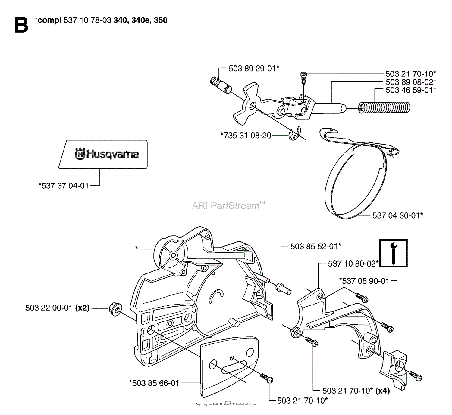 Husqvarna 350 (2006-06) Parts Diagram for CHAIN BRAKE