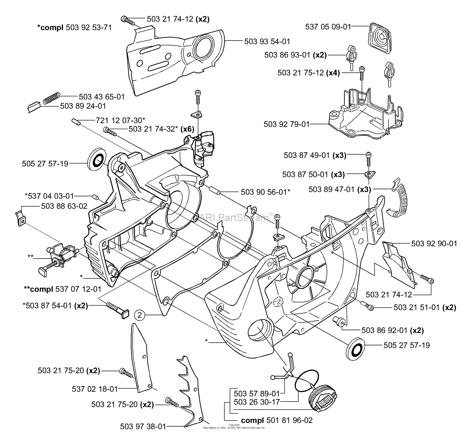 Husqvarna 359 EPA (2001-10) Parts Diagram for Crankcase