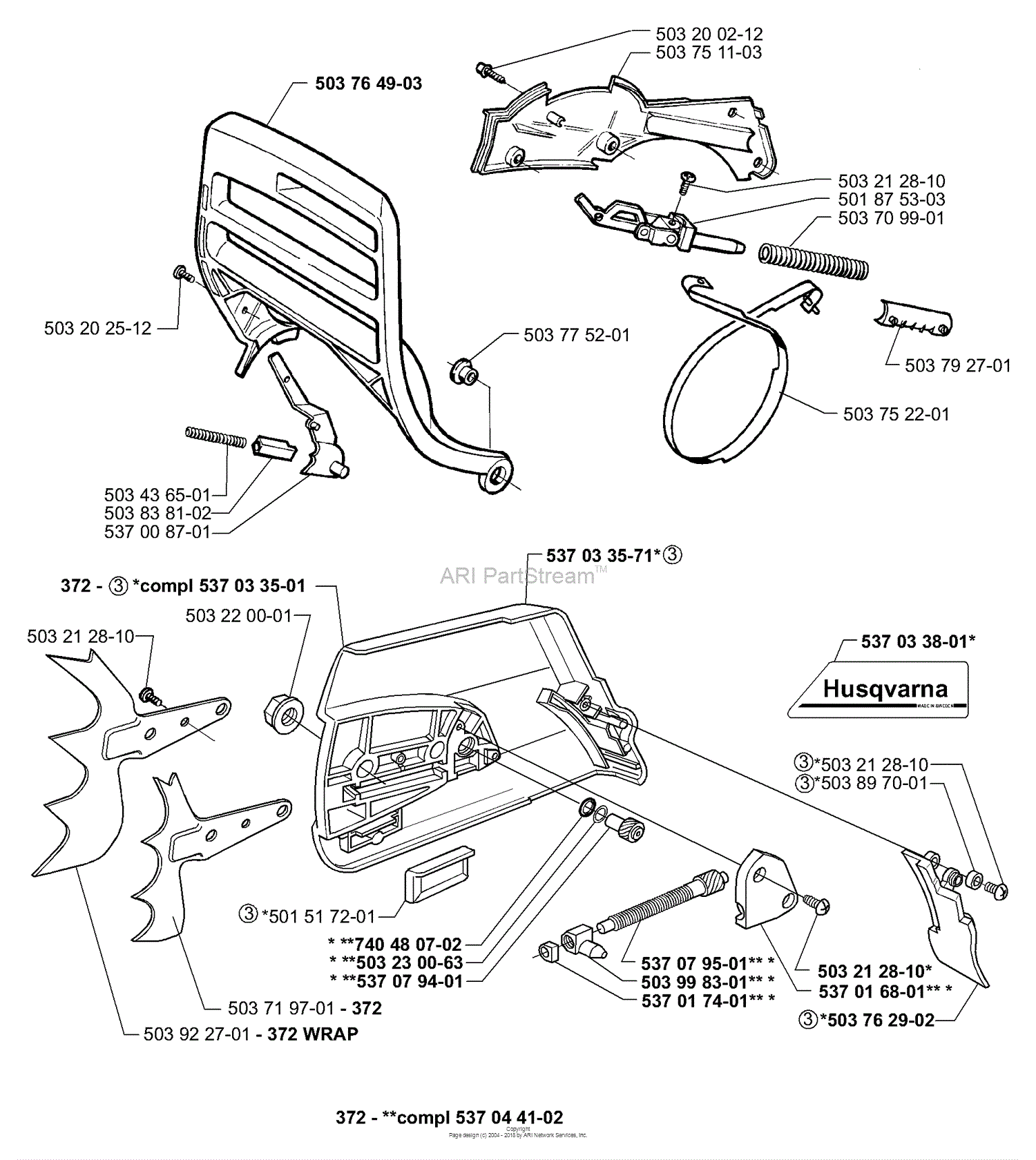 Husqvarna Chainsaws Parts Diagrams