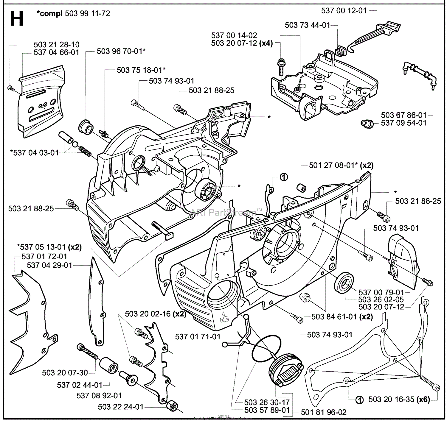 Husqvarna 385 (2003-10) Parts Diagram for Crankcase