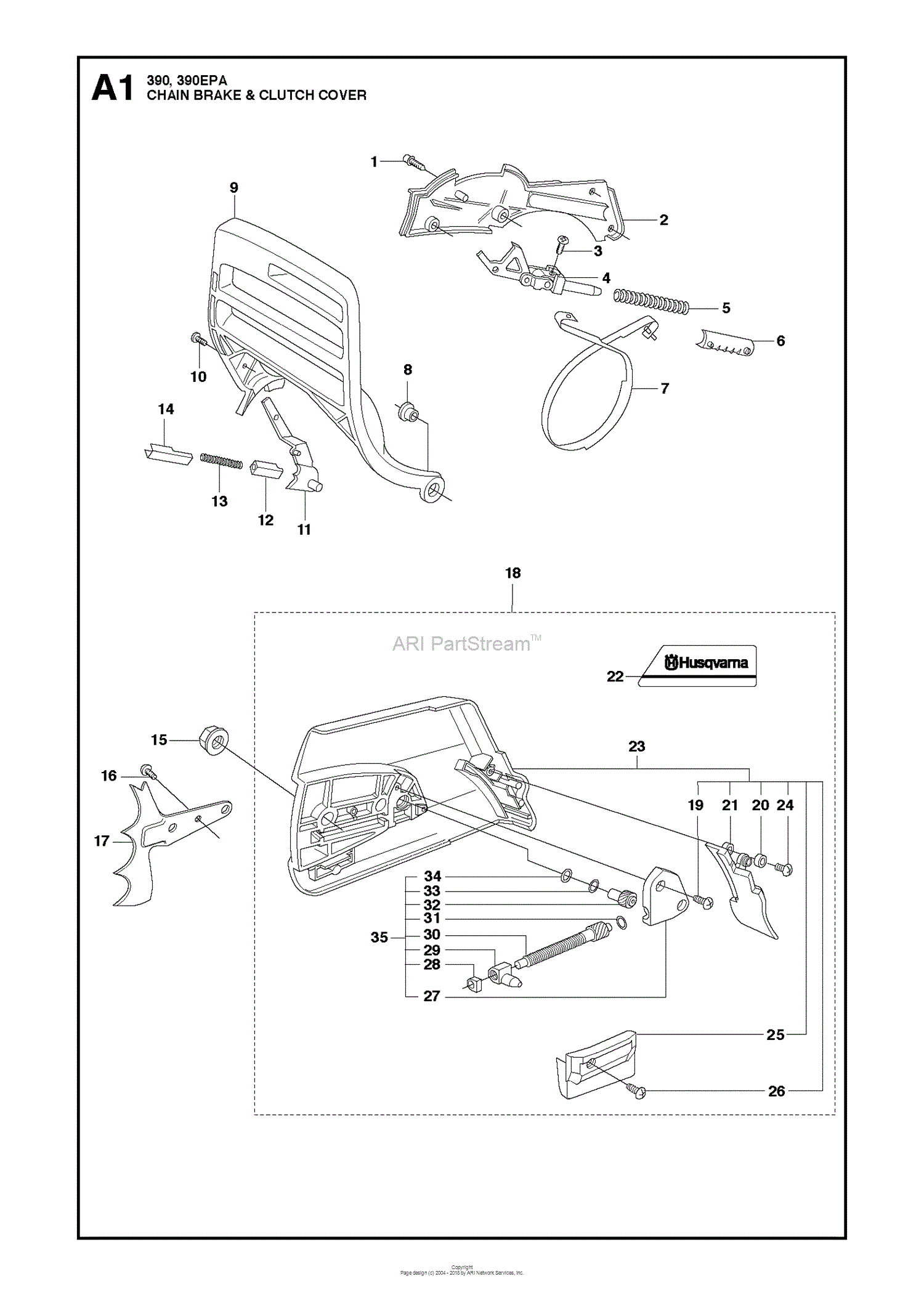 Husqvarna 390 (2013-09) Parts Diagram for CHAIN BRAKE ... diagram of hand 