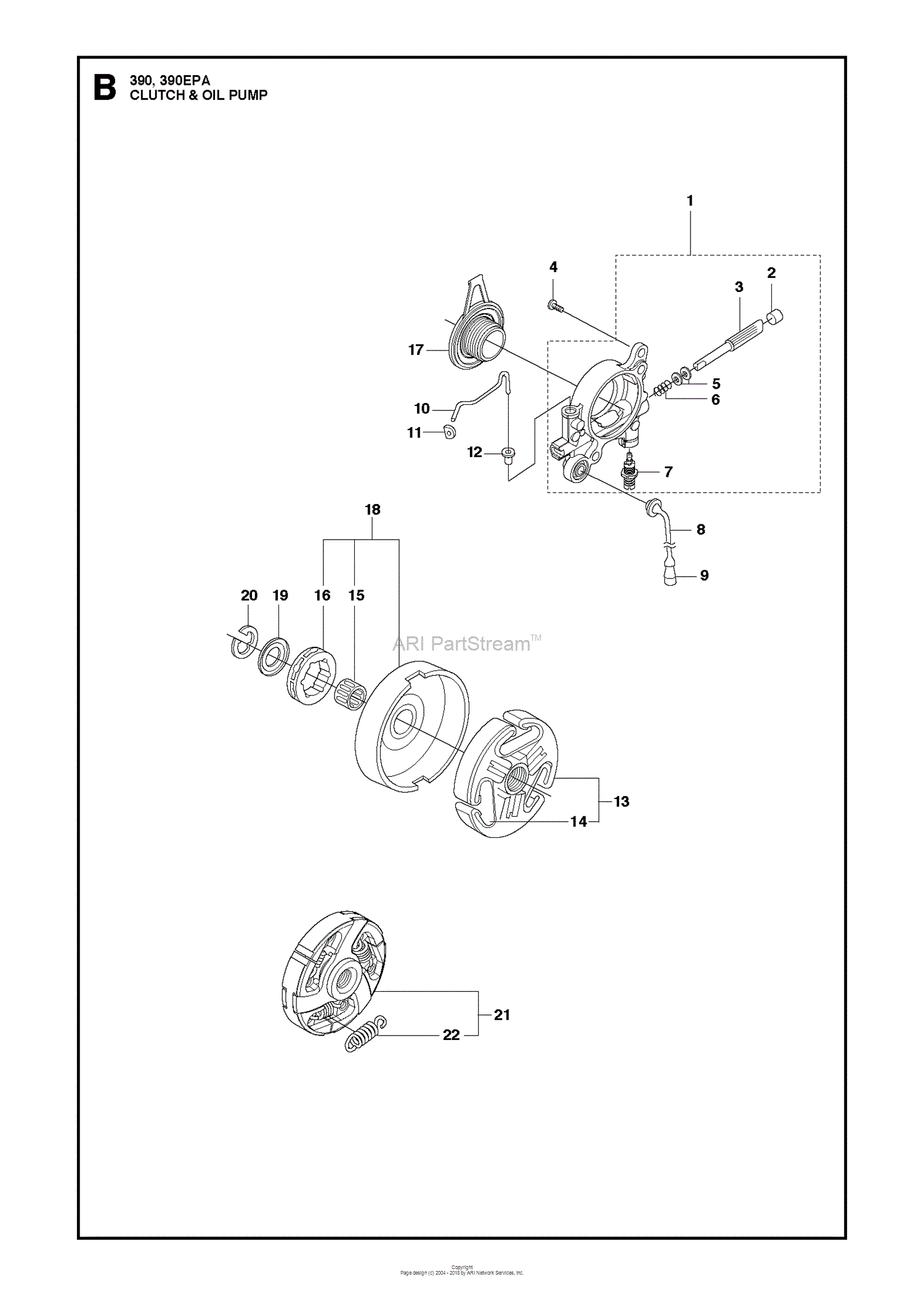 Husqvarna 390 (2013-09) Parts Diagram for CLUTCH OIL PUMP kohler wiring diagram 