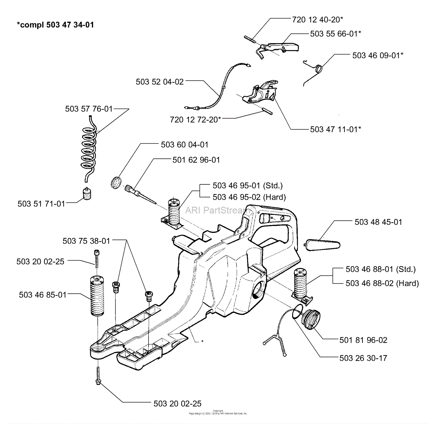 Husqvarna 394 (1996-01) Parts Diagram for Fuel Tank Assembly