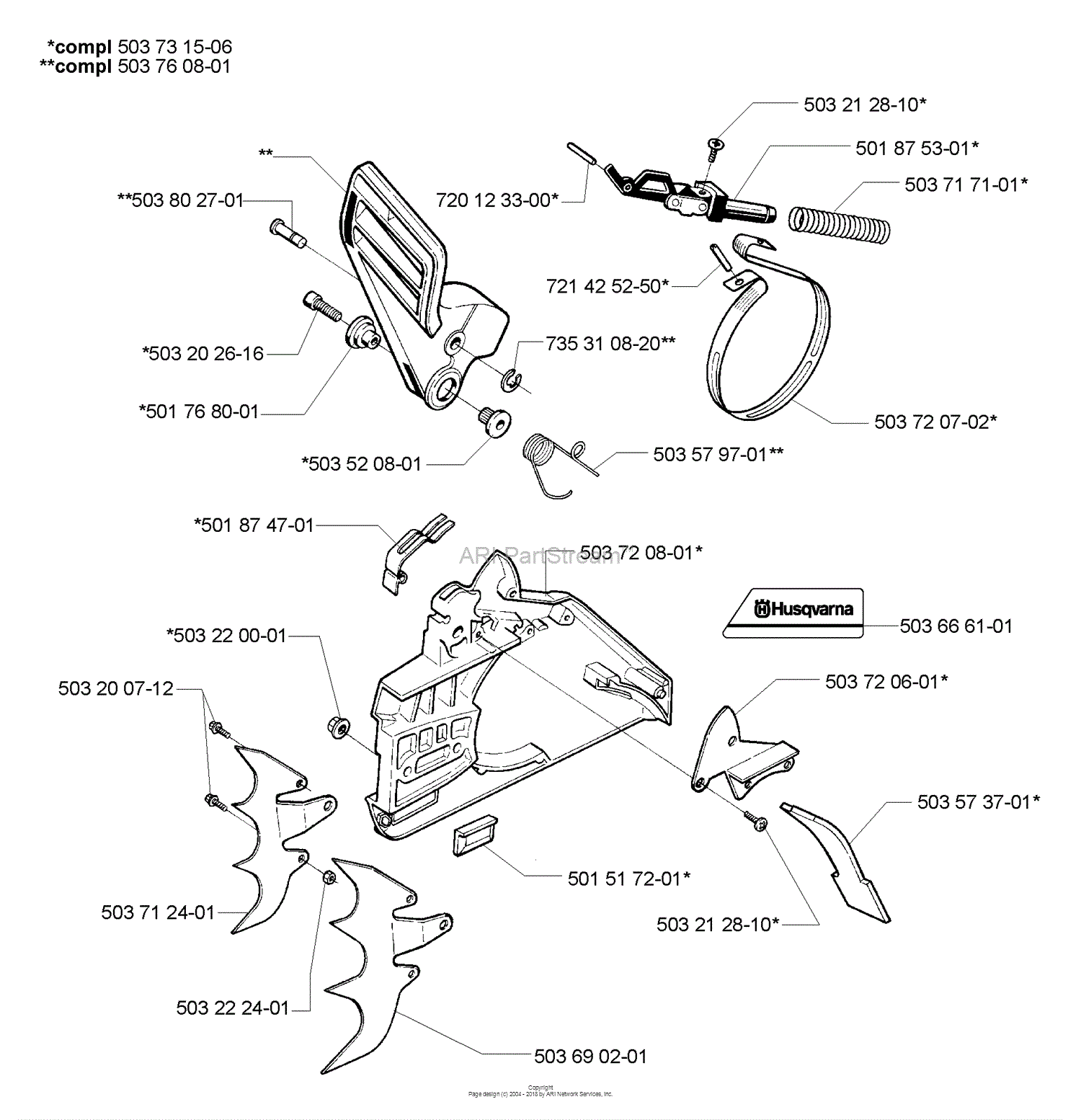 Husqvarna 395 (2005-05) Parts Diagram for Chain Brake