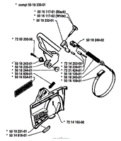 Husqvarna 44 (1980-04) Parts Diagram for Chain Brake Assembly