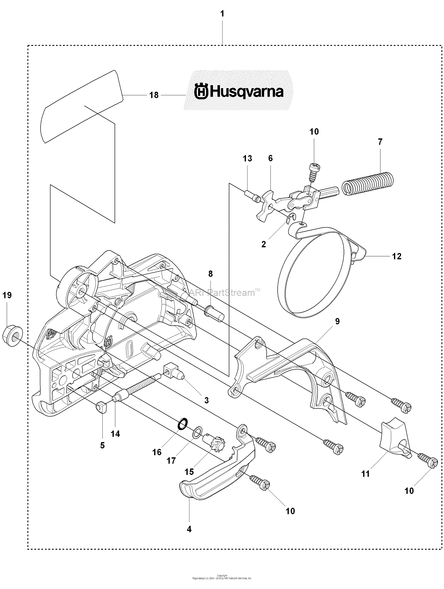 Husqvarna 445 (200709) Parts Diagram for Chainbrake 445