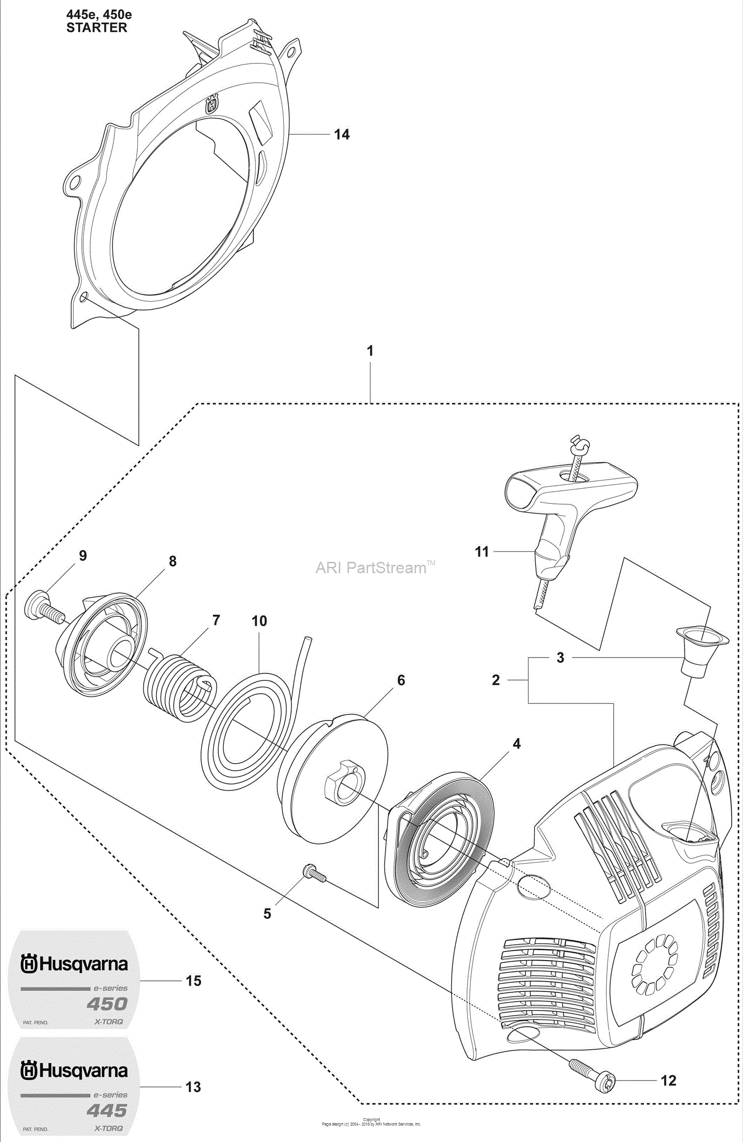 Husqvarna 450 E (200902) Parts Diagram for Starter