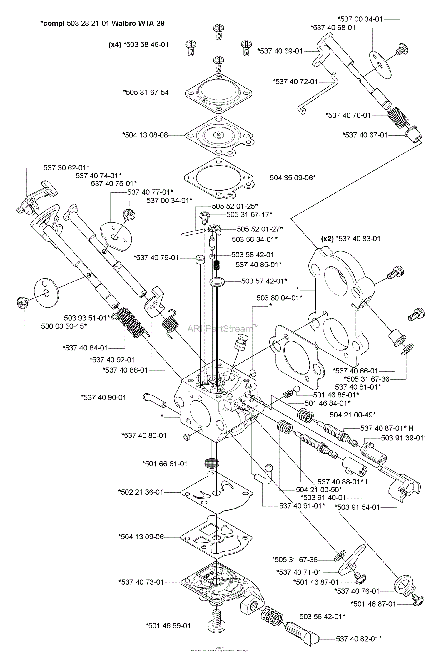 Husqvarna 455 Rancher (2005-01) Parts Diagram for Carburetor Parts