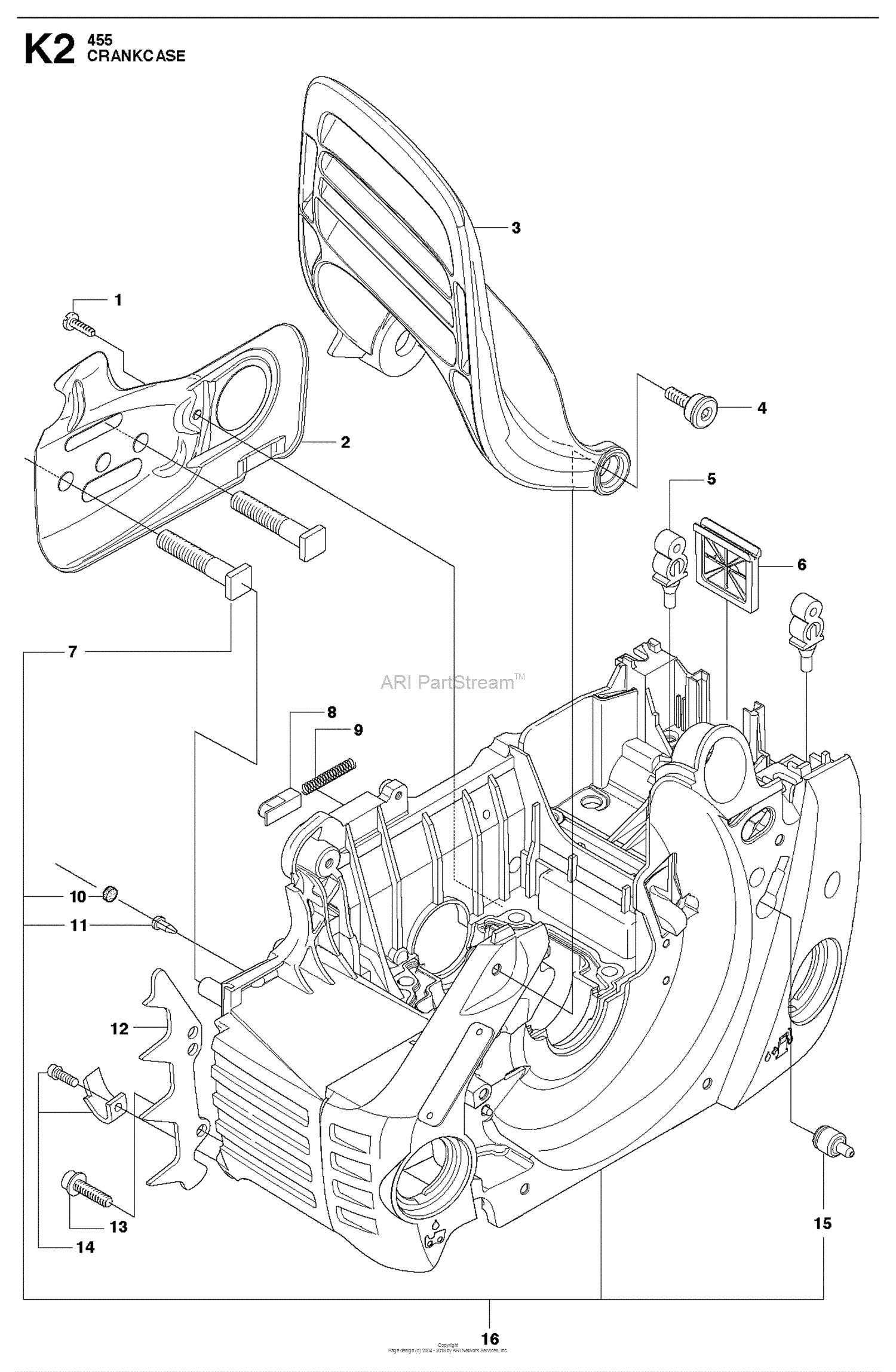 Husqvarna 455 RANCHER (2011-01) Parts Diagram for CRANKCASE