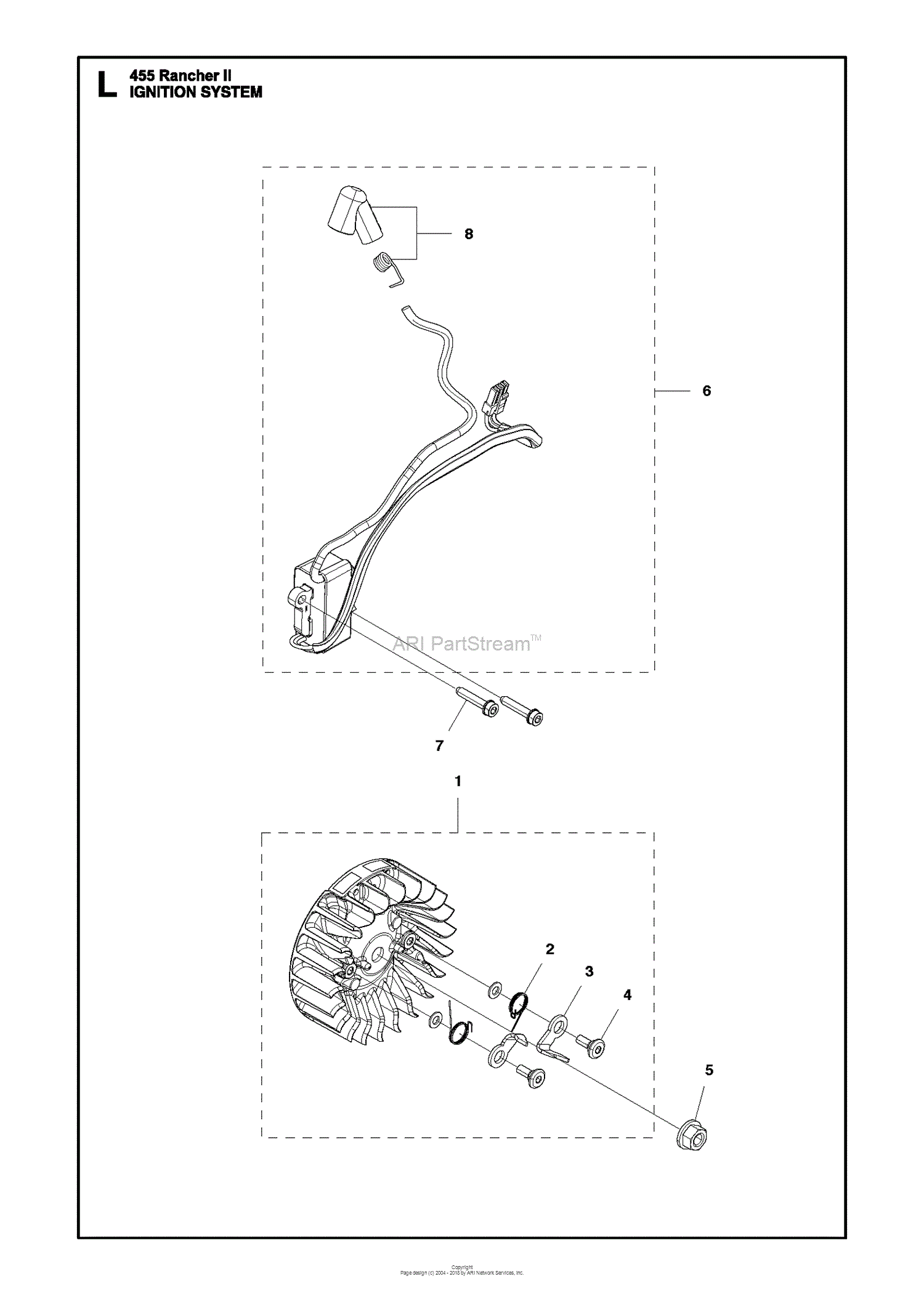 Husqvarna 455 RANCHER II (2012-06) Parts Diagram for IGNITION SYSTEM