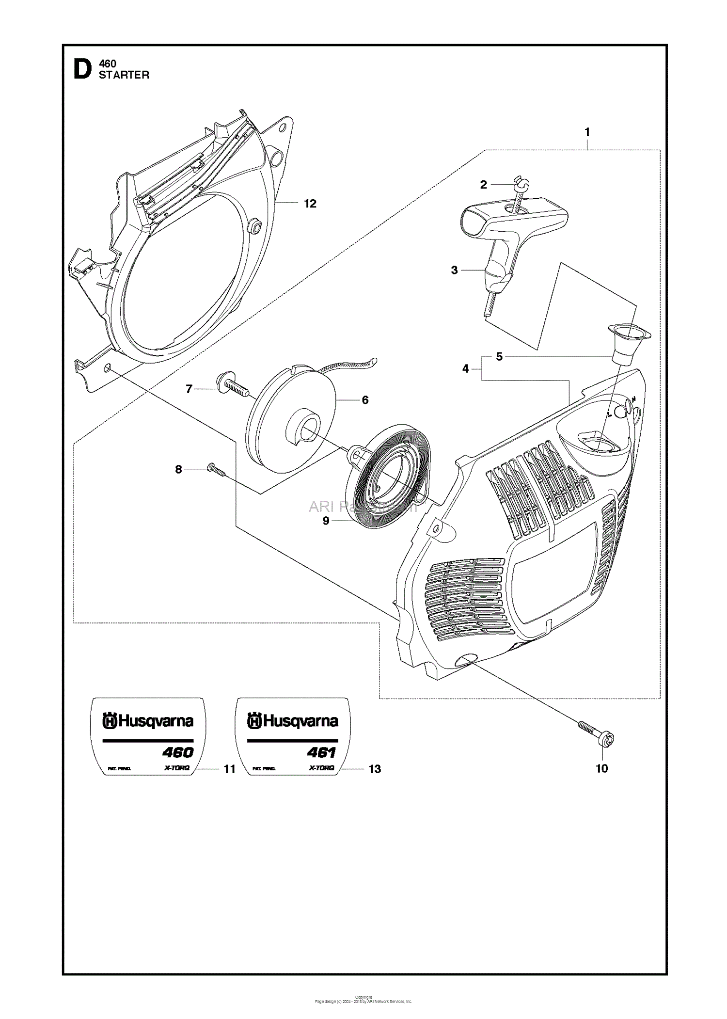Husqvarna 460 (2013-01) Parts Diagram for STARTER 7 3 fuel filter diagram 