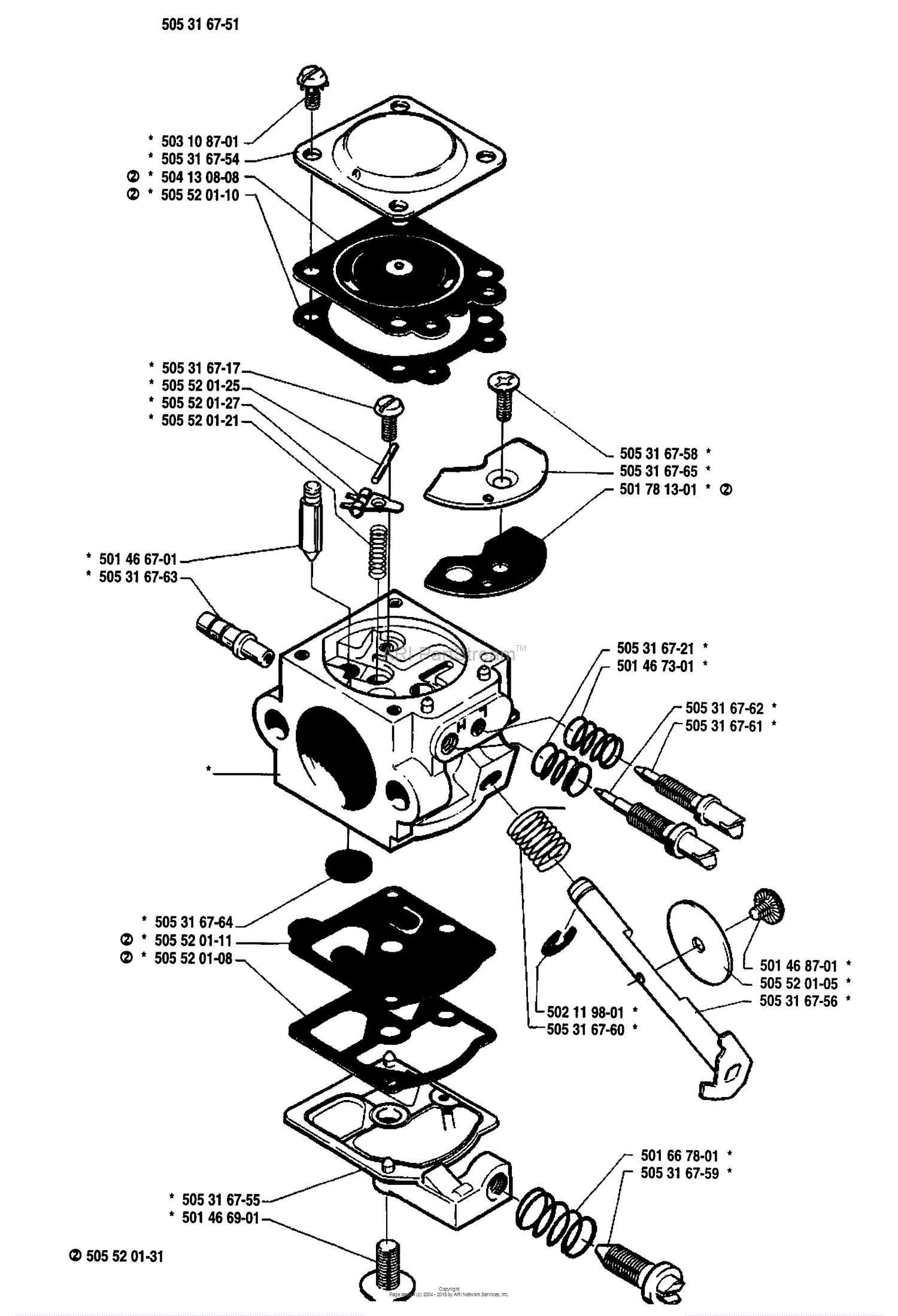 Husqvarna 50 (198706) Parts Diagram for Carburetor Parts