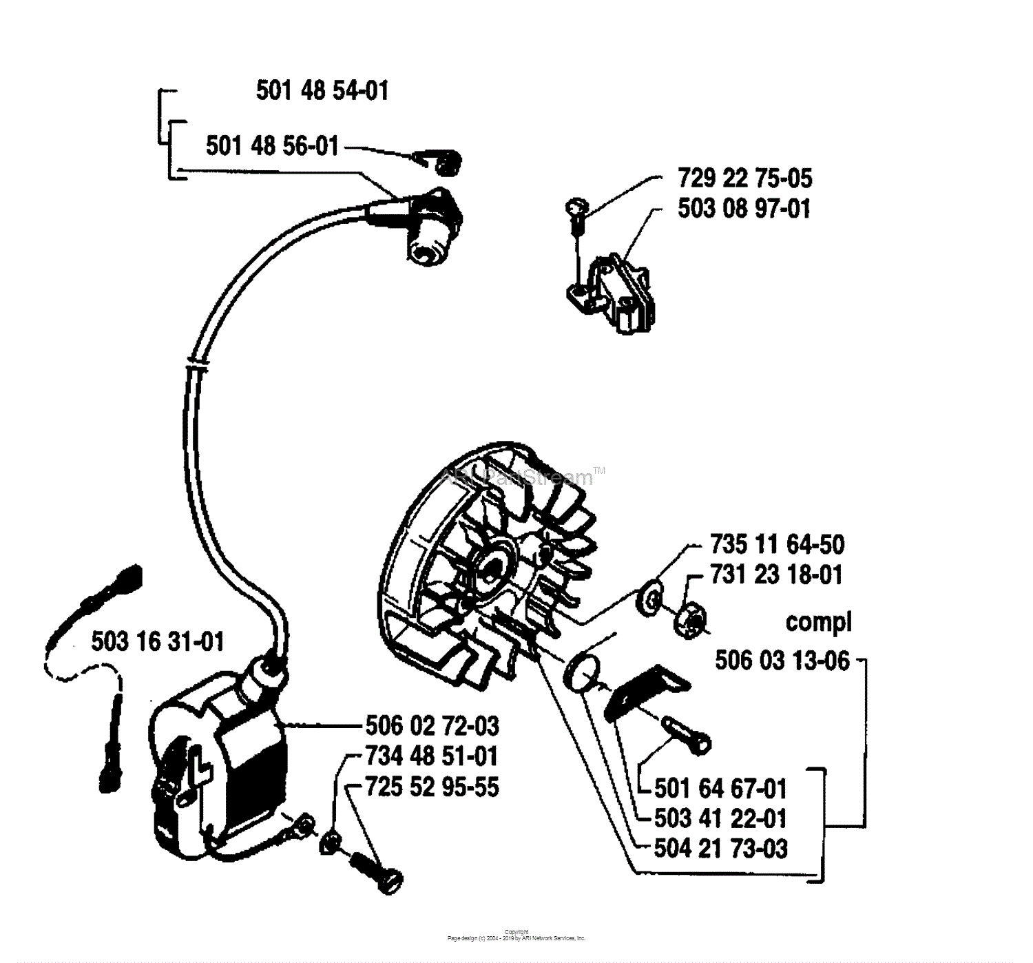 Husqvarna 50 (1987-06) Parts Diagram for Ignition/Flywheel