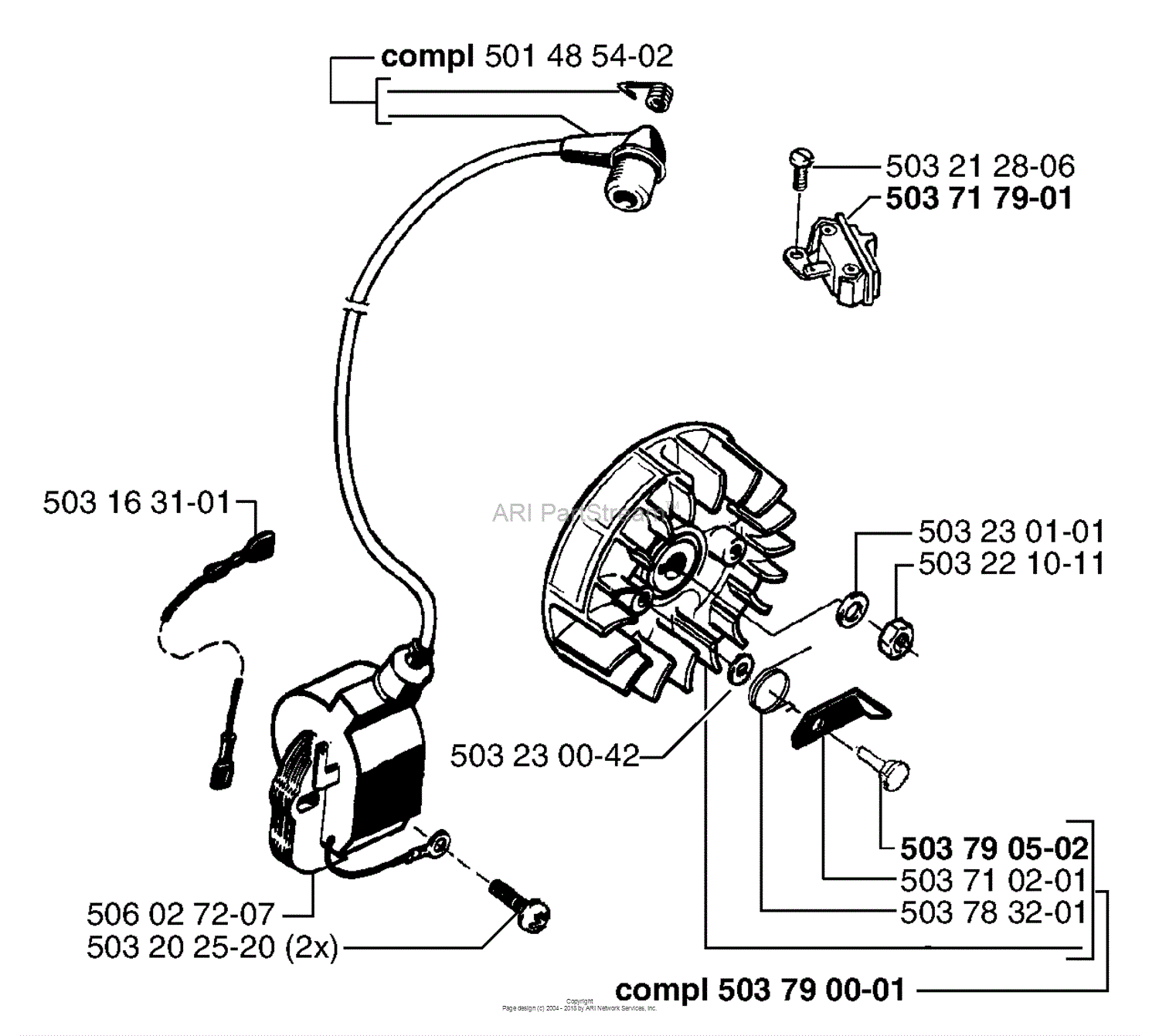 Husqvarna 51 (1998-06) Parts Diagram for Ignition / Flywheel