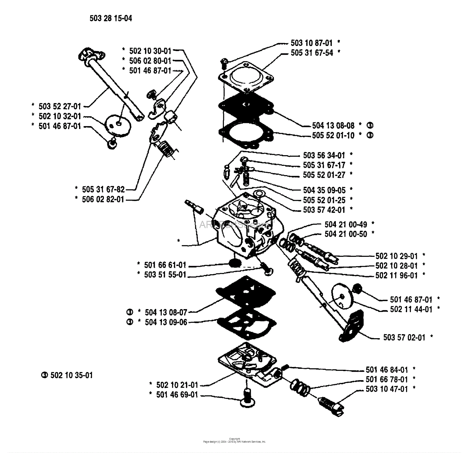 Husqvarna 55 (1994-06) Parts Diagram for Carburetor Parts