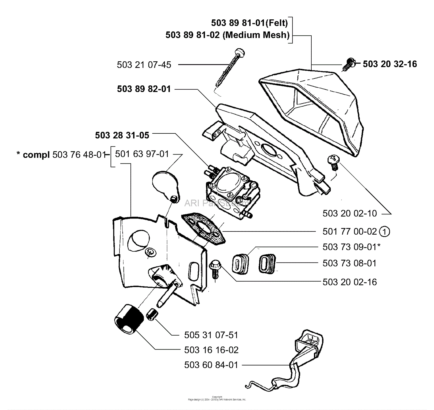 Husqvarna 55 (1998-06) Parts Diagram for Air Filter