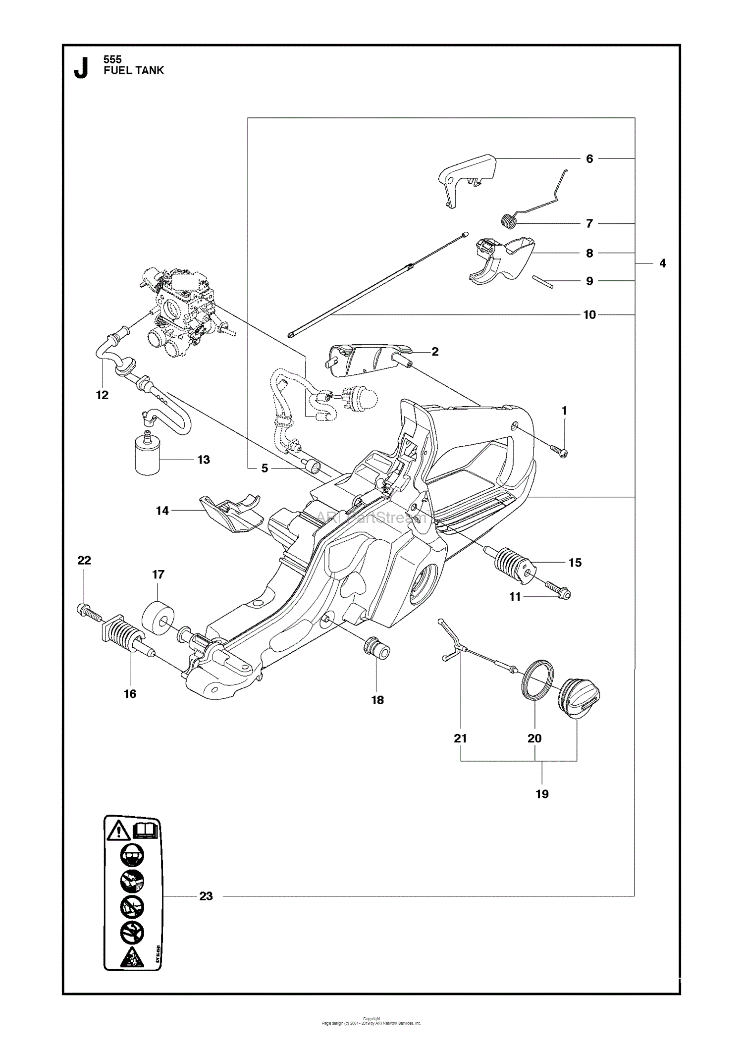 Husqvarna 555 (2011-03) Parts Diagram for FUEL TANK gas tank diagram 