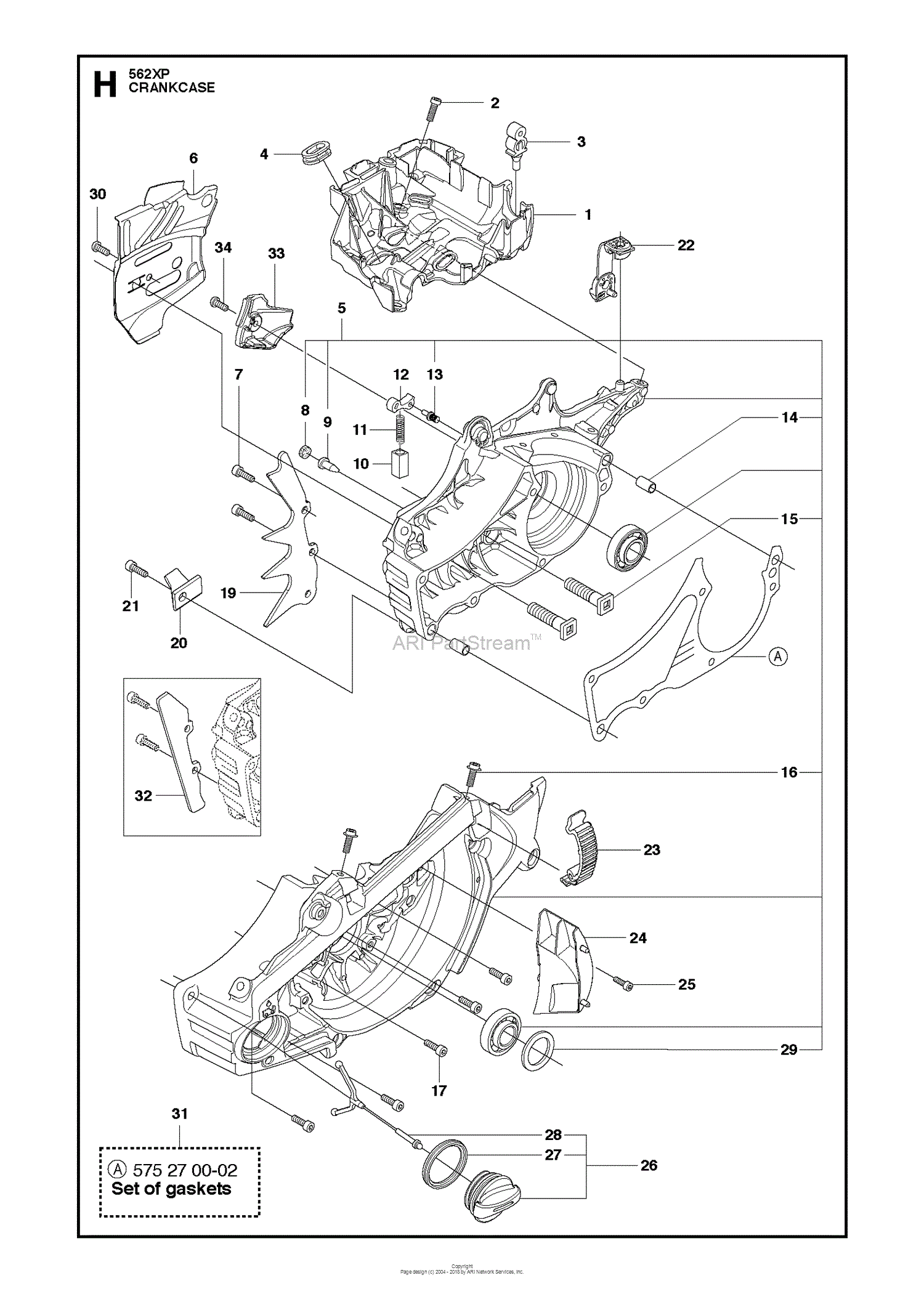 Husqvarna 562 Xp 13 01 Parts Diagram For Crankcase