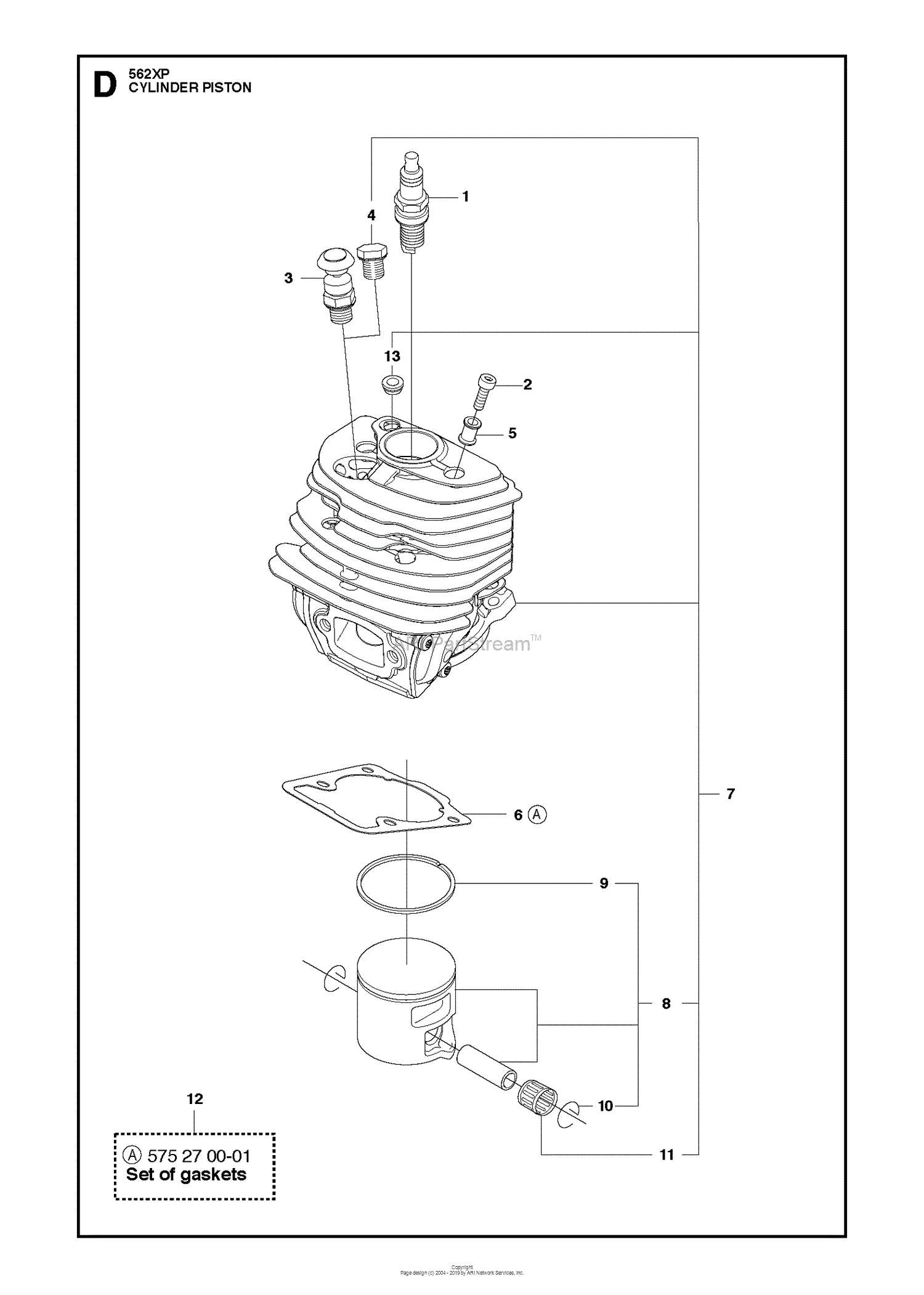 Husqvarna 562XP (2011-06) Parts Diagram for CYLINDER PISTON