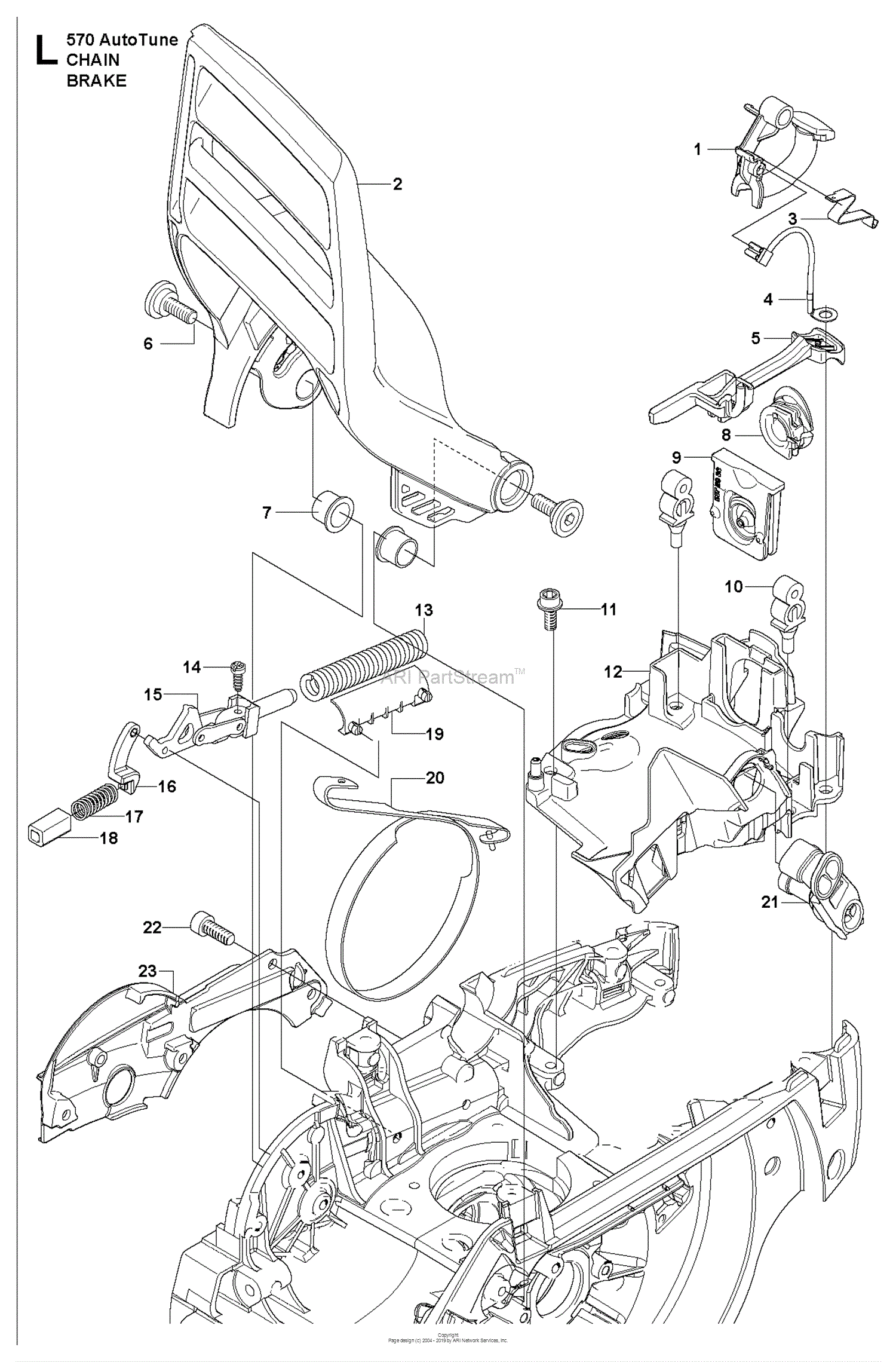 Husqvarna 570 - AutoTune (2013-03) Parts Diagram for CHAIN BRAKE