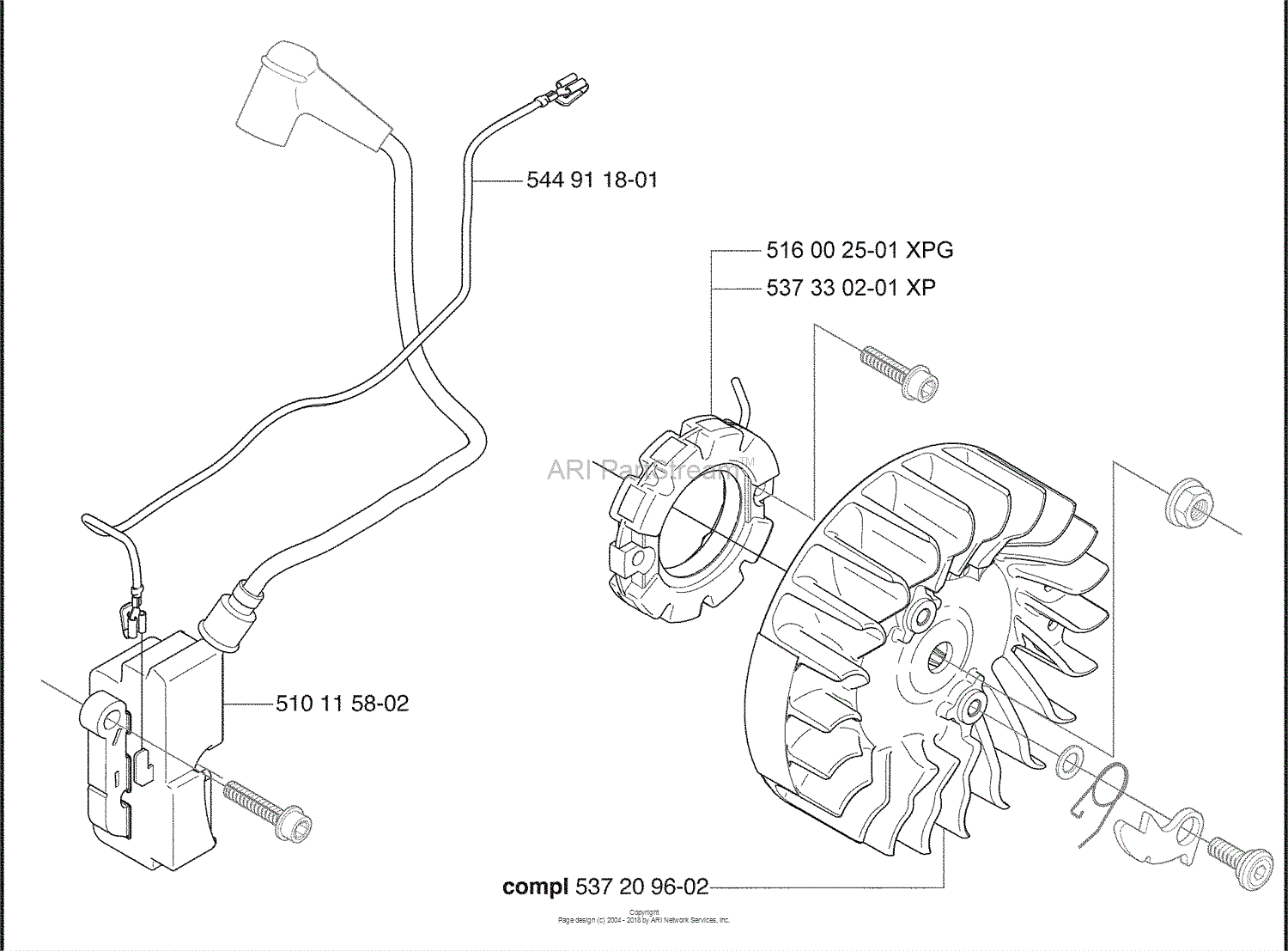 Husqvarna 576 XP Auto Tune (2009-02) Parts Diagram for Ignition / Flywheel