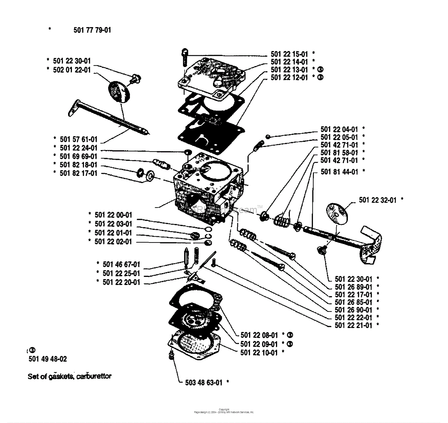 Husqvarna 66 (1989-02) Parts Diagram for Carburetor Parts