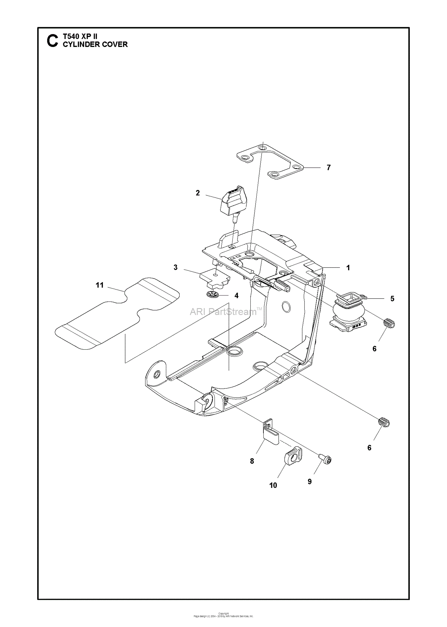 Husqvarna T540 XP II Parts Diagram for CYLINDER COVER