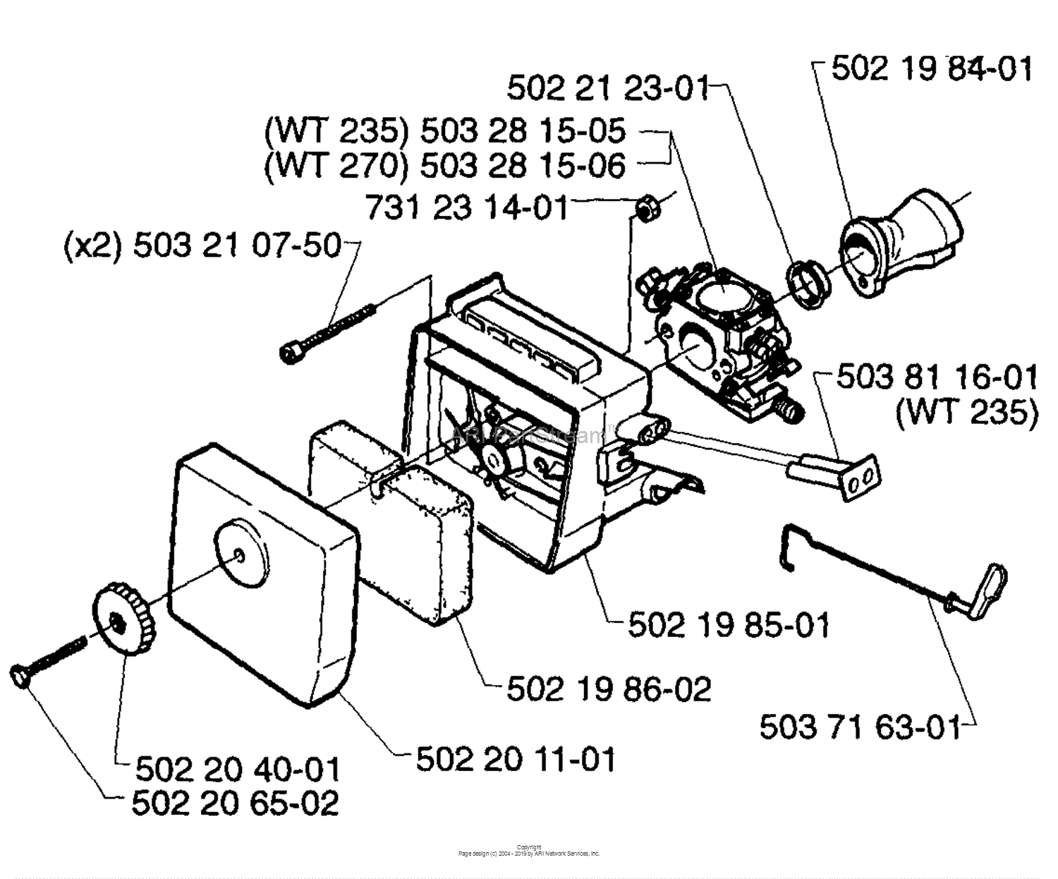 Husqvarna 235 R (1997-02) Parts Diagram for Air Filter ... husqvarna 55 chainsaw engine diagrams 