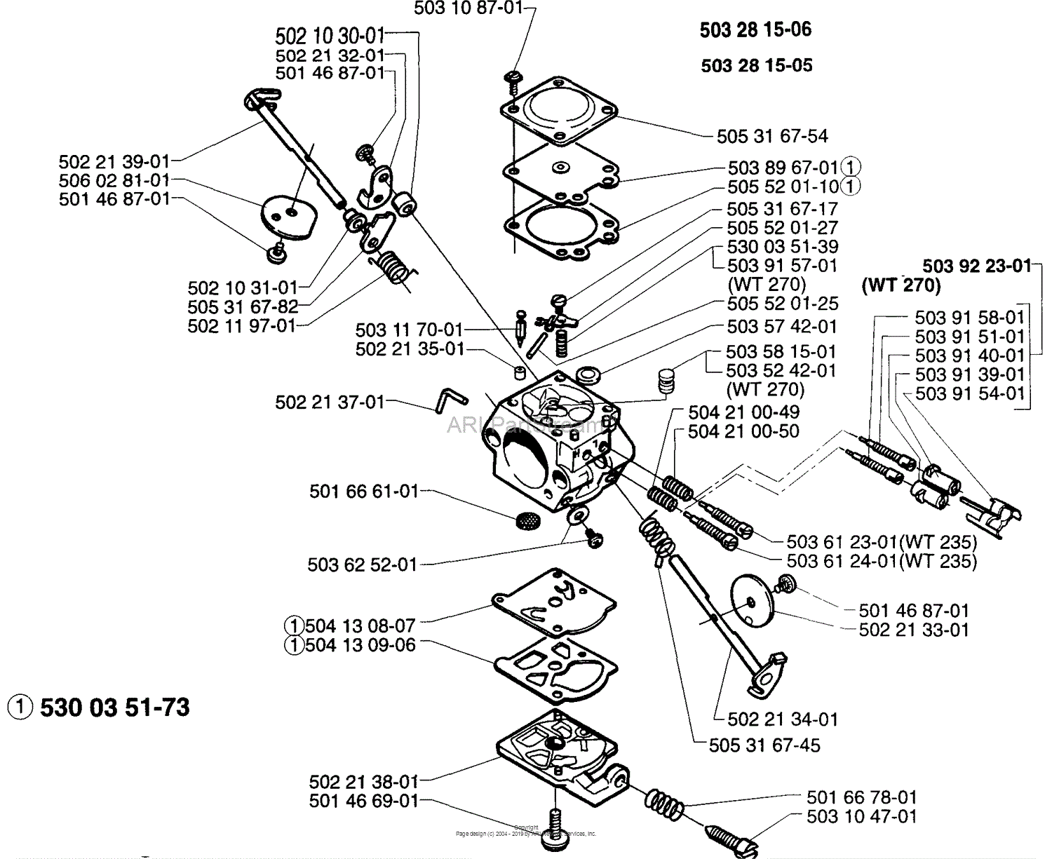 Husqvarna 235 R (1997-02) Parts Diagram for Carburetor Parts