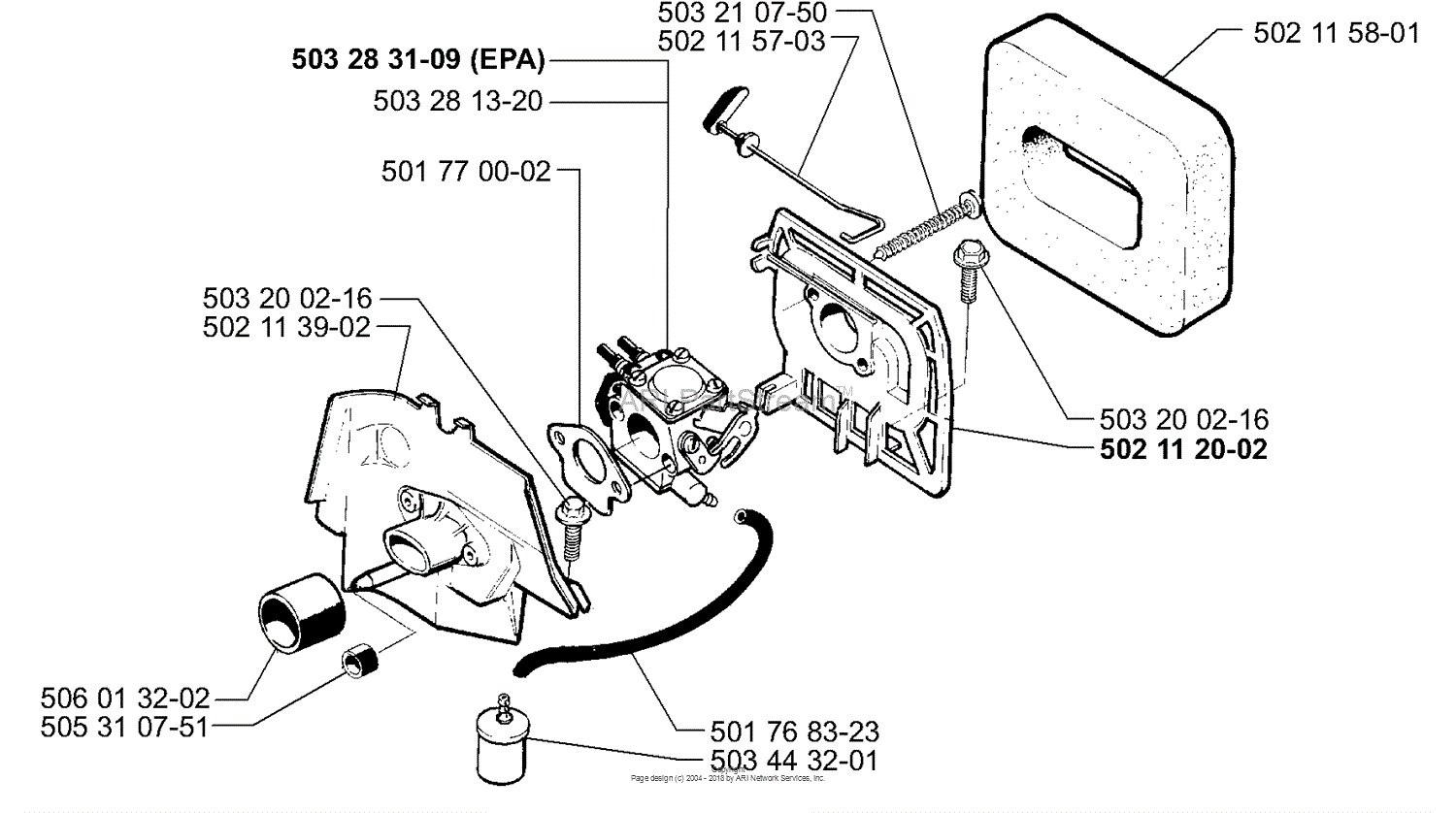 Husqvarna 240 (2001-01) Parts Diagram for Air Filter/Carburetor