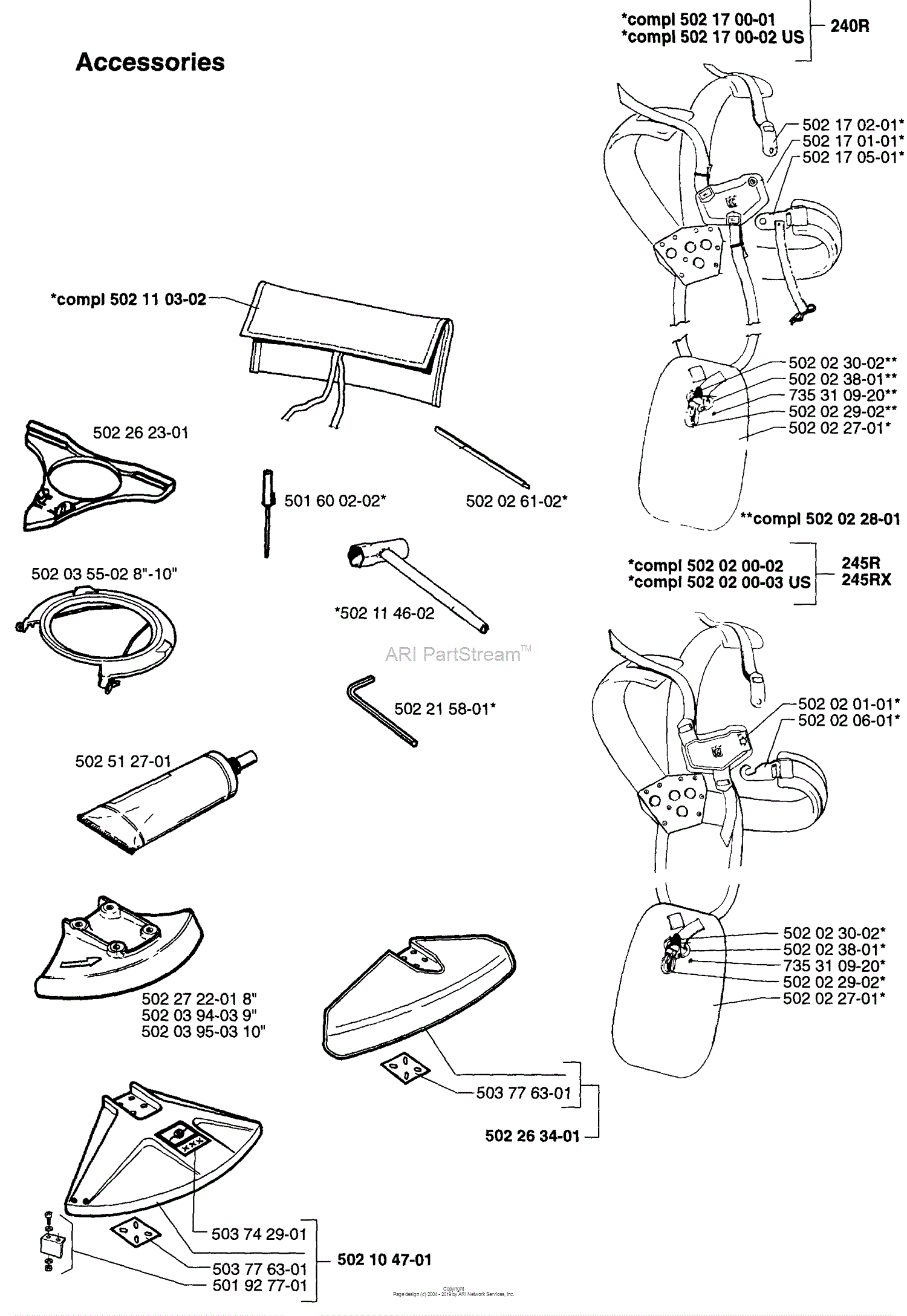 Husqvarna 240 R (1996-06) Parts Diagram for Accessories