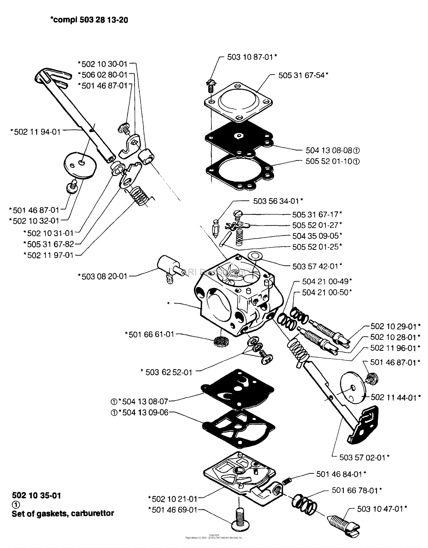 Husqvarna 240 R (199606) Parts Diagram for Carburetor Parts