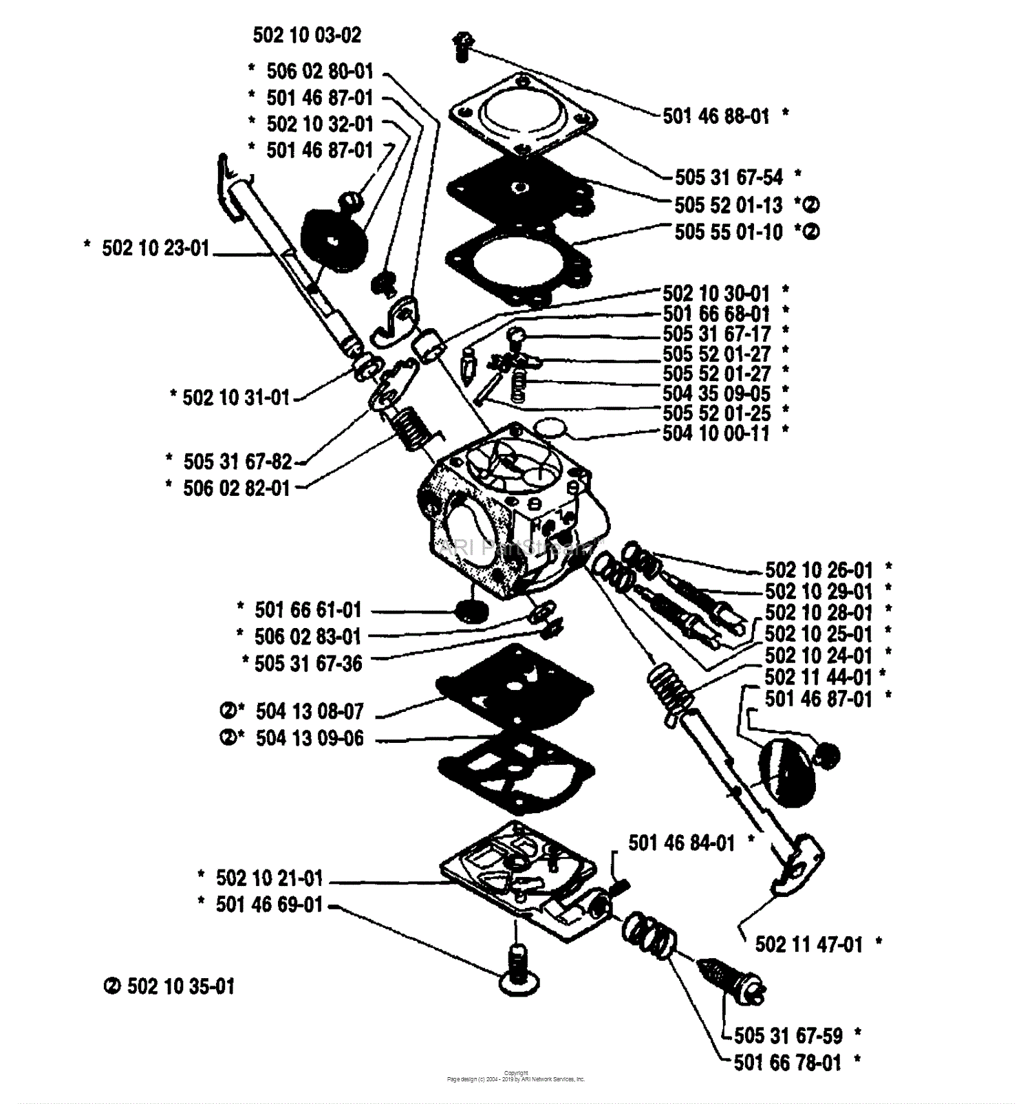 Husqvarna 244 RX (1985-05) Parts Diagram for Carburetor Parts