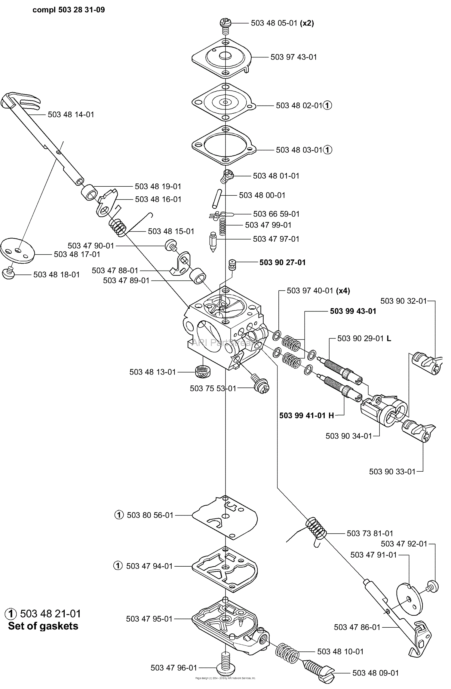 Husqvarna 245 (2001-01) Parts Diagram for Carburetor ZAMA C1Q - EL 10 (EPA)