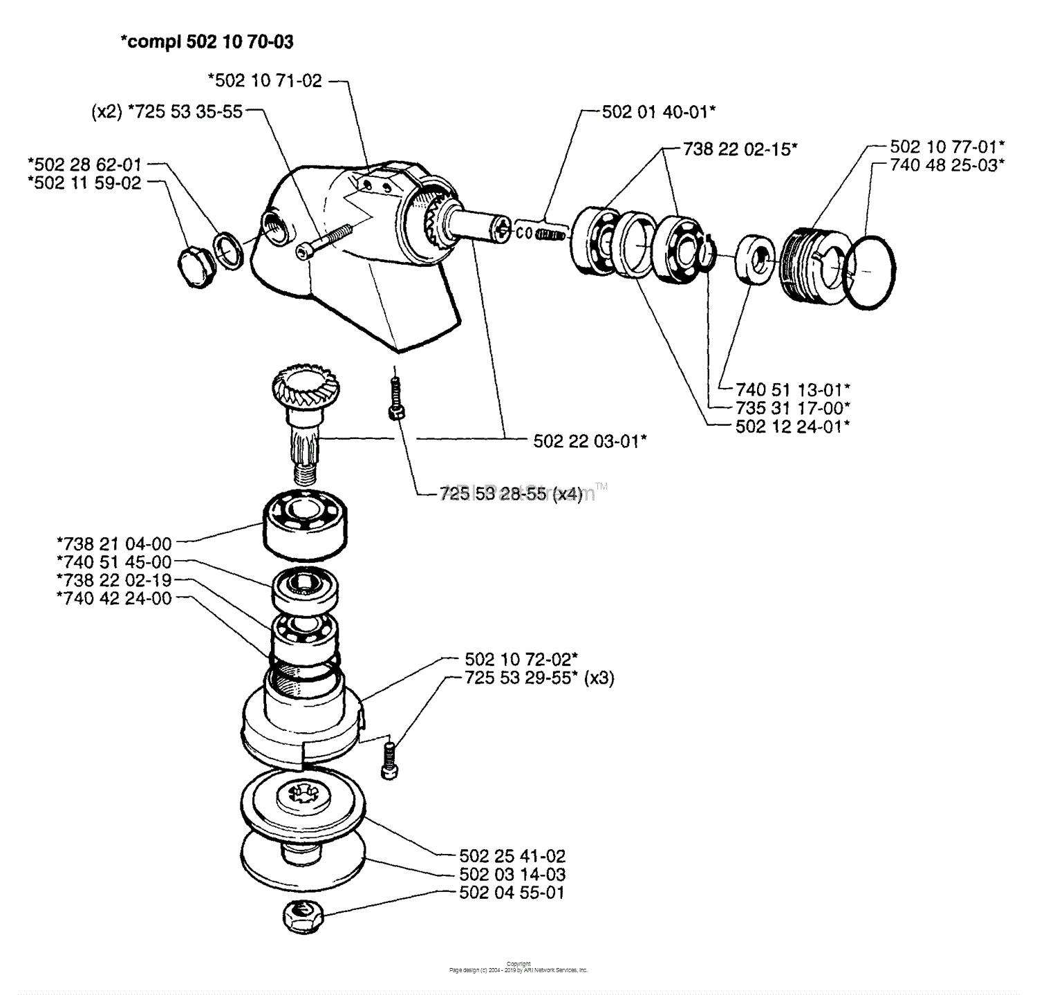 Husqvarna 265 RX (1995-11) Parts Diagram for Gear Housing