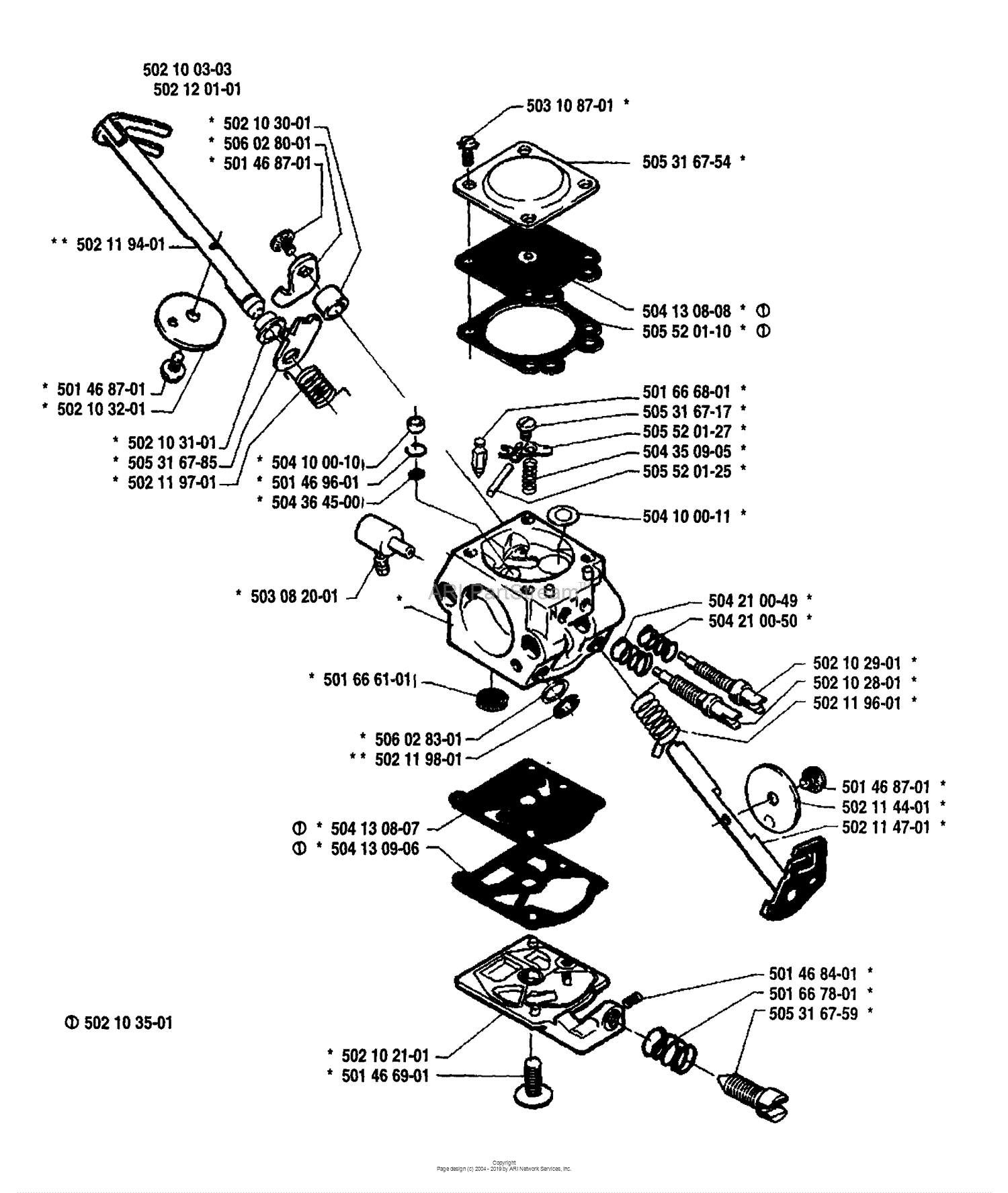 Husqvarna 39 R (198708) Parts Diagram for Carburetor Parts