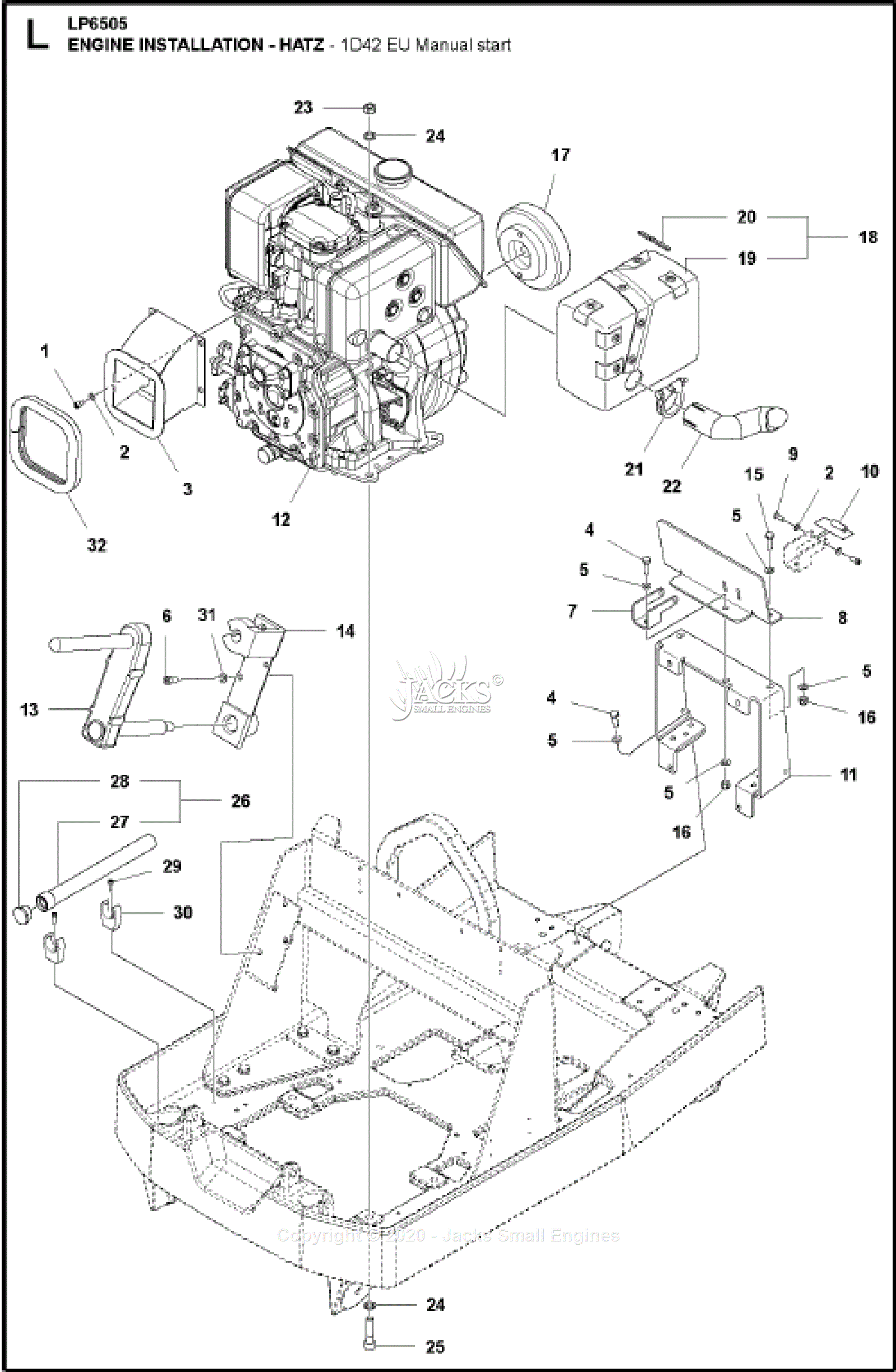 Husqvarna LP 6505 (2019-08) Parts Diagram for Engine Installation ...