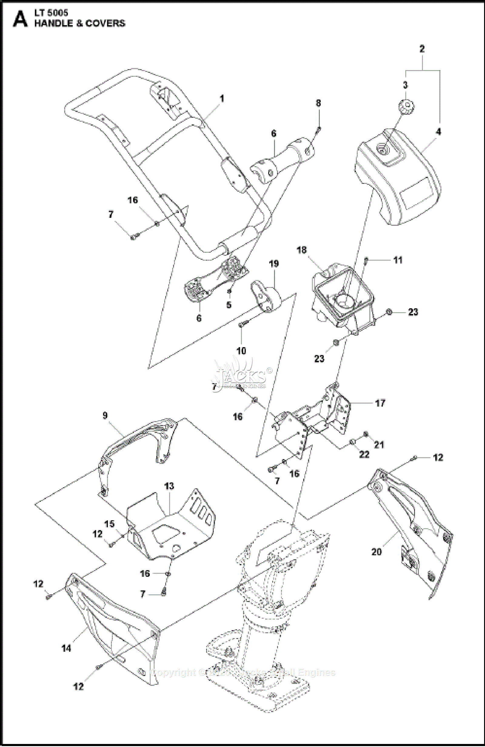 Husqvarna LT 5005 (2019-08) Parts Diagram for Handle & Covers