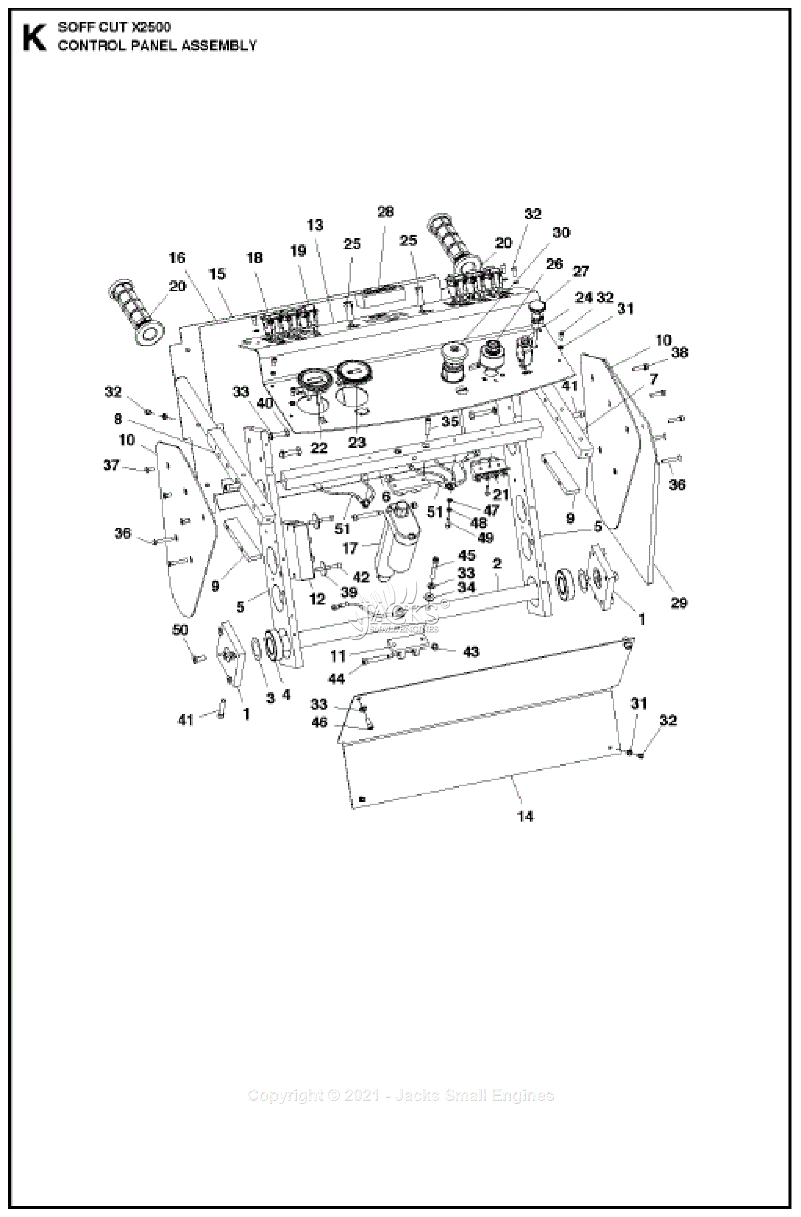 Husqvarna Soff-Cut 2500 Parts Diagram for Control Panel Assembly