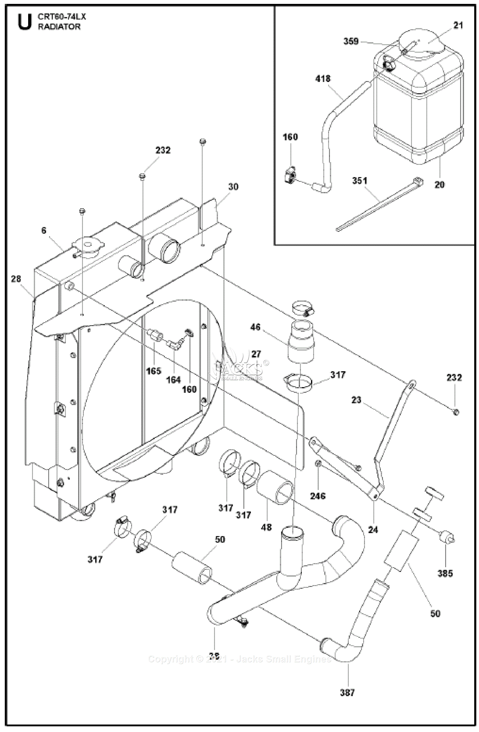 Husqvarna CRT 60-74LX Parts Diagram for Radiator