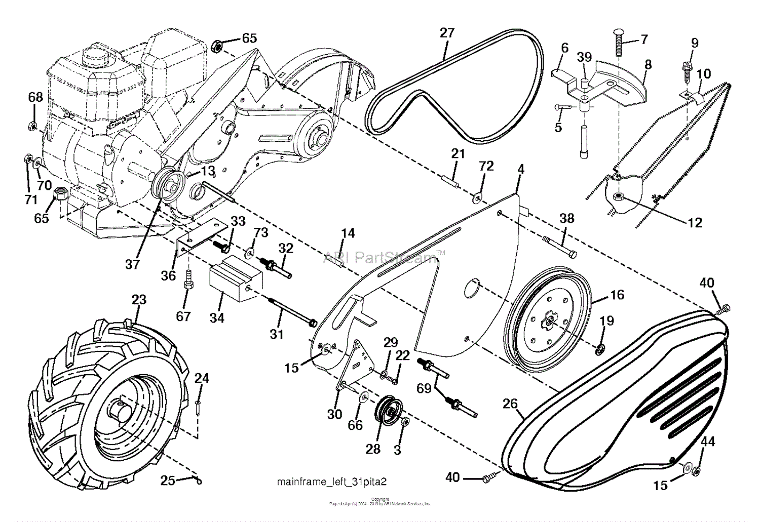 Husqvarna DRT 900 - 96093002500 (2013-12) Parts Diagram for MAINFRAME ...