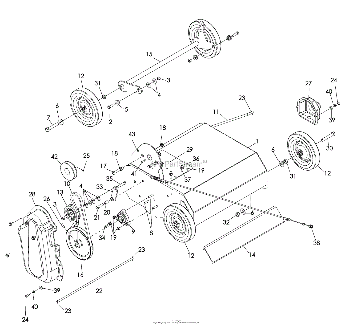 Husqvarna DT 18 BF Dethatcher (966019501) (2009-01) Parts Diagram for ...